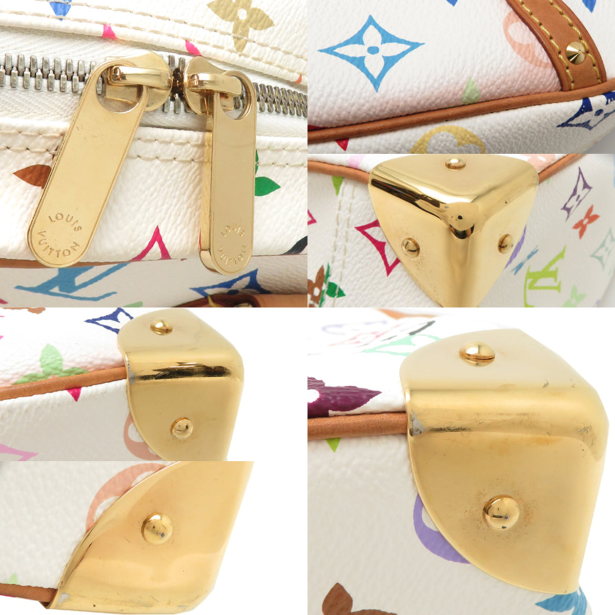 Louis Vuitton Blanc White Monogram Multicolore Handbag (Pre-Owned)