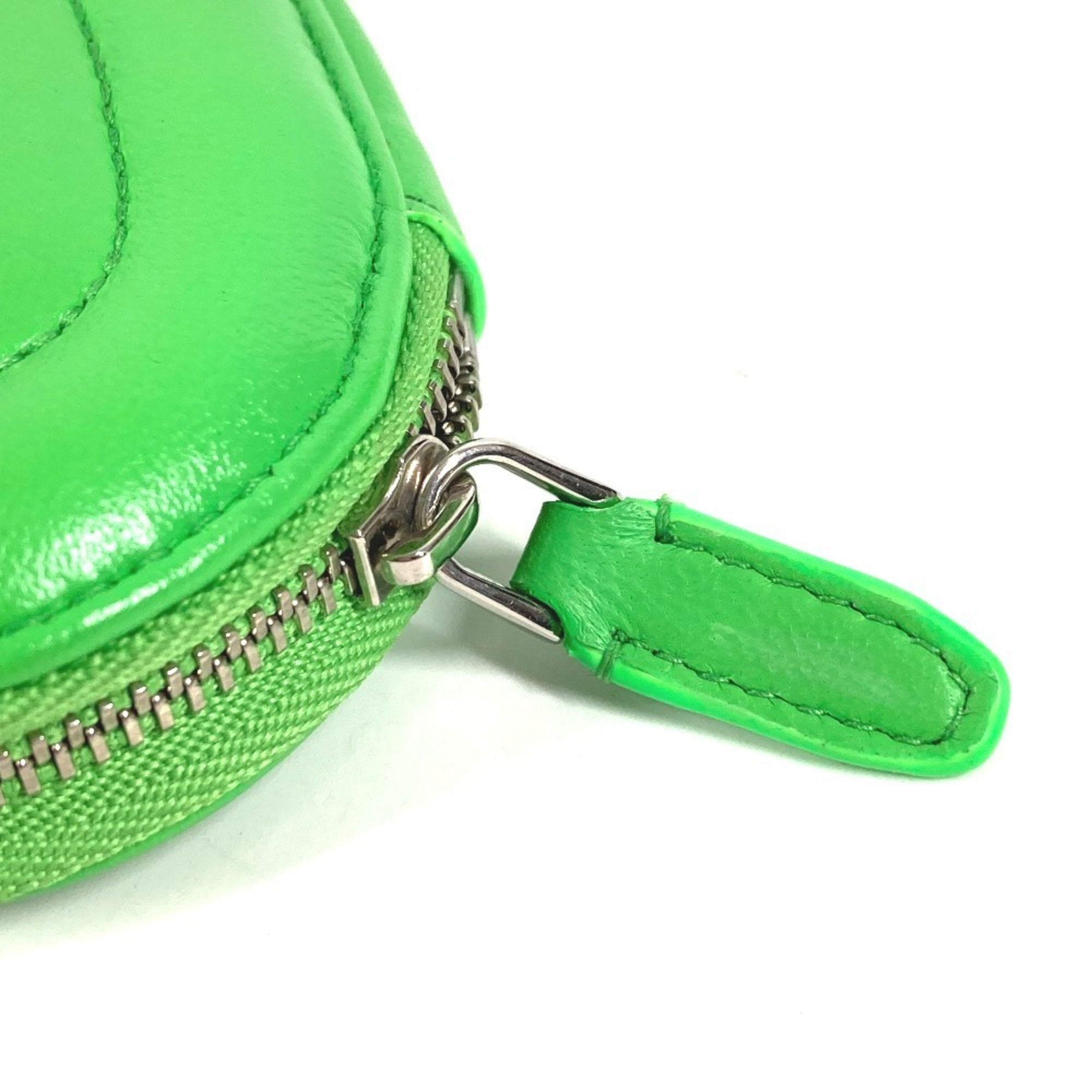 Bvlgari Green Leather Coin Purse/Coin Case (Pre-Owned)