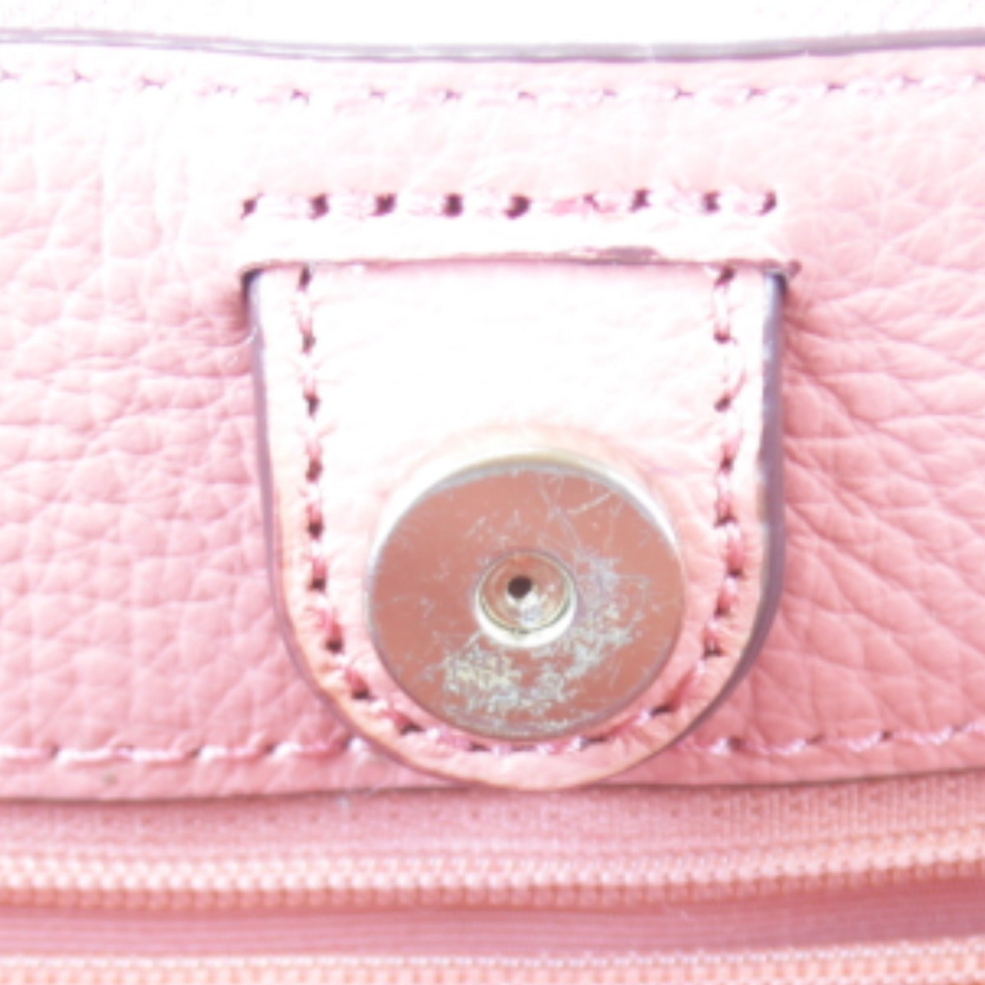 Coach Pink Canvas Leather Shoulder Bag (Pre-Owned)