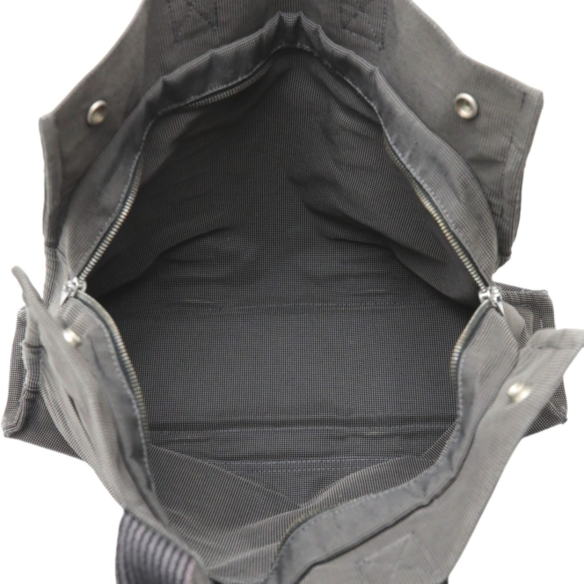 Hermes Her Line Gray Canvas Tote Bag (Pre-Owned)