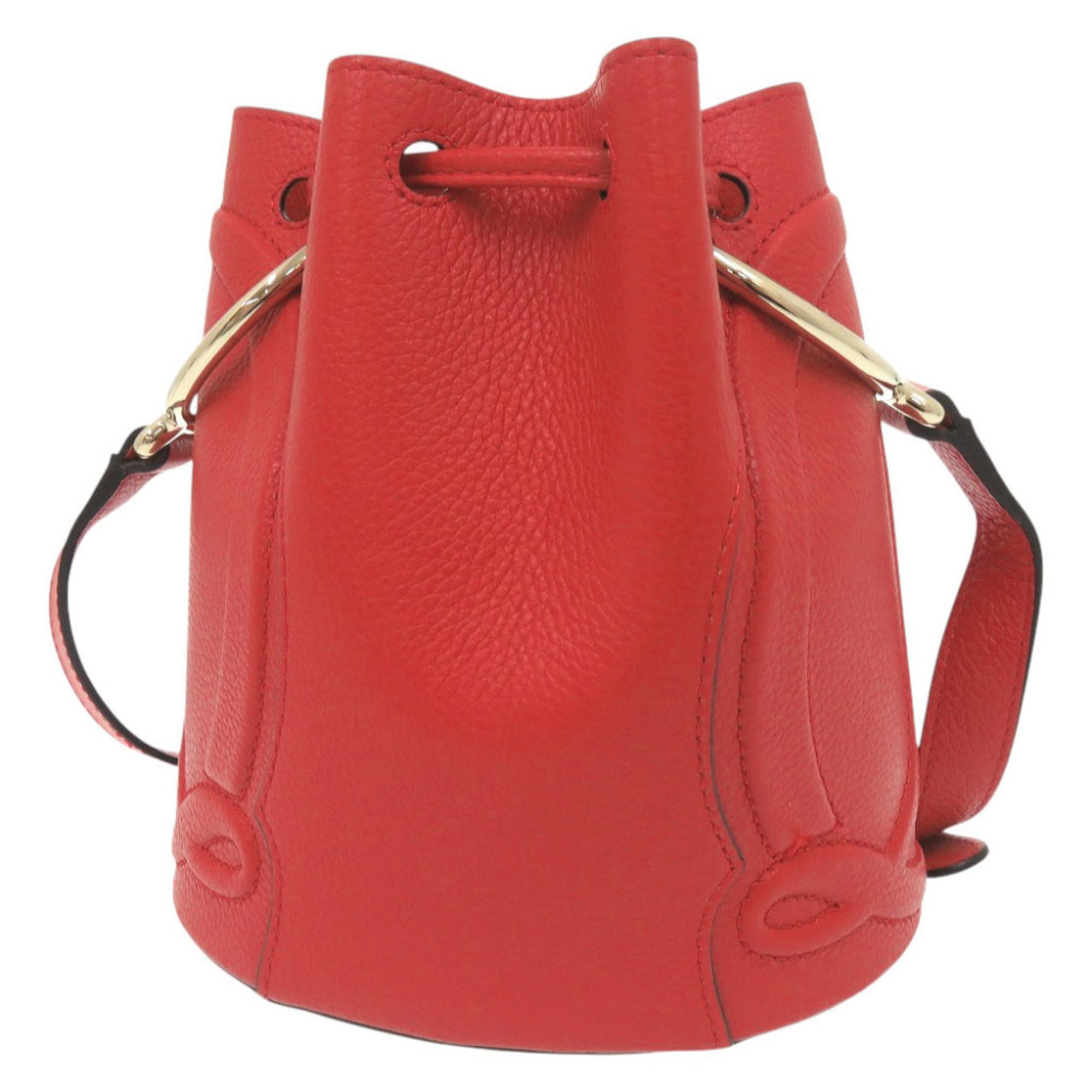 Christian Louboutin Red Color Leather Shoulder Bag (Pre-Owned)