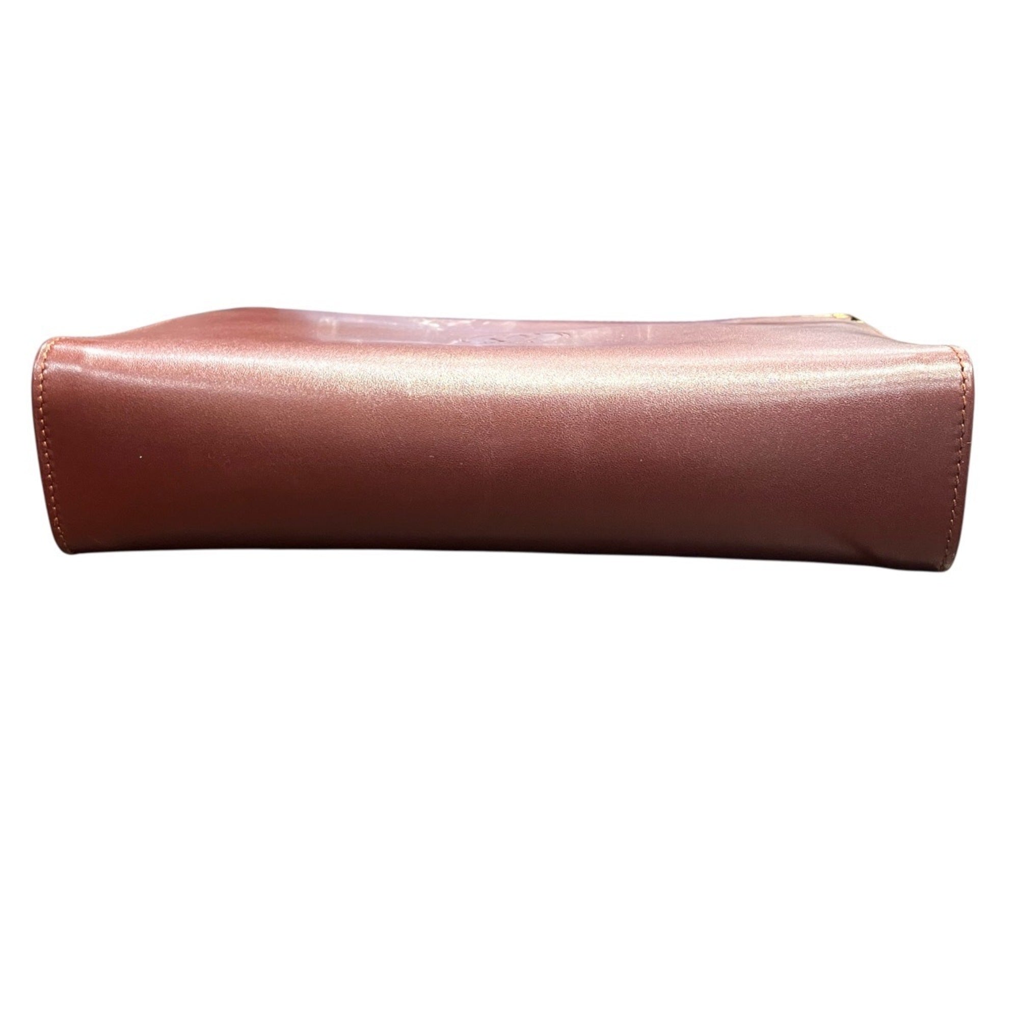 Cartier Must Bordeaux Leather Clutch Bag (Pre-Owned)