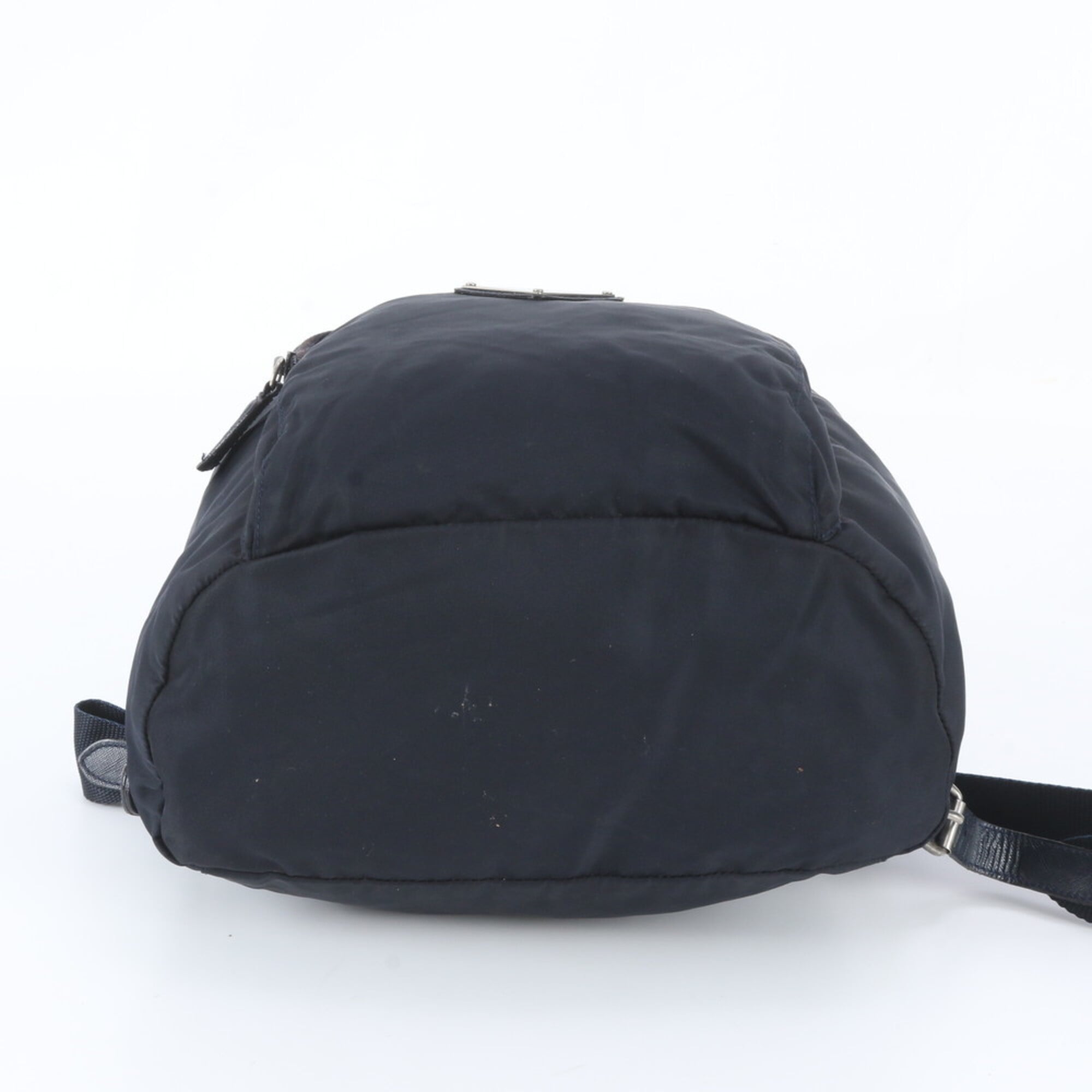 Prada Black Navy Nylon Leather Backpack (Pre-Owned)