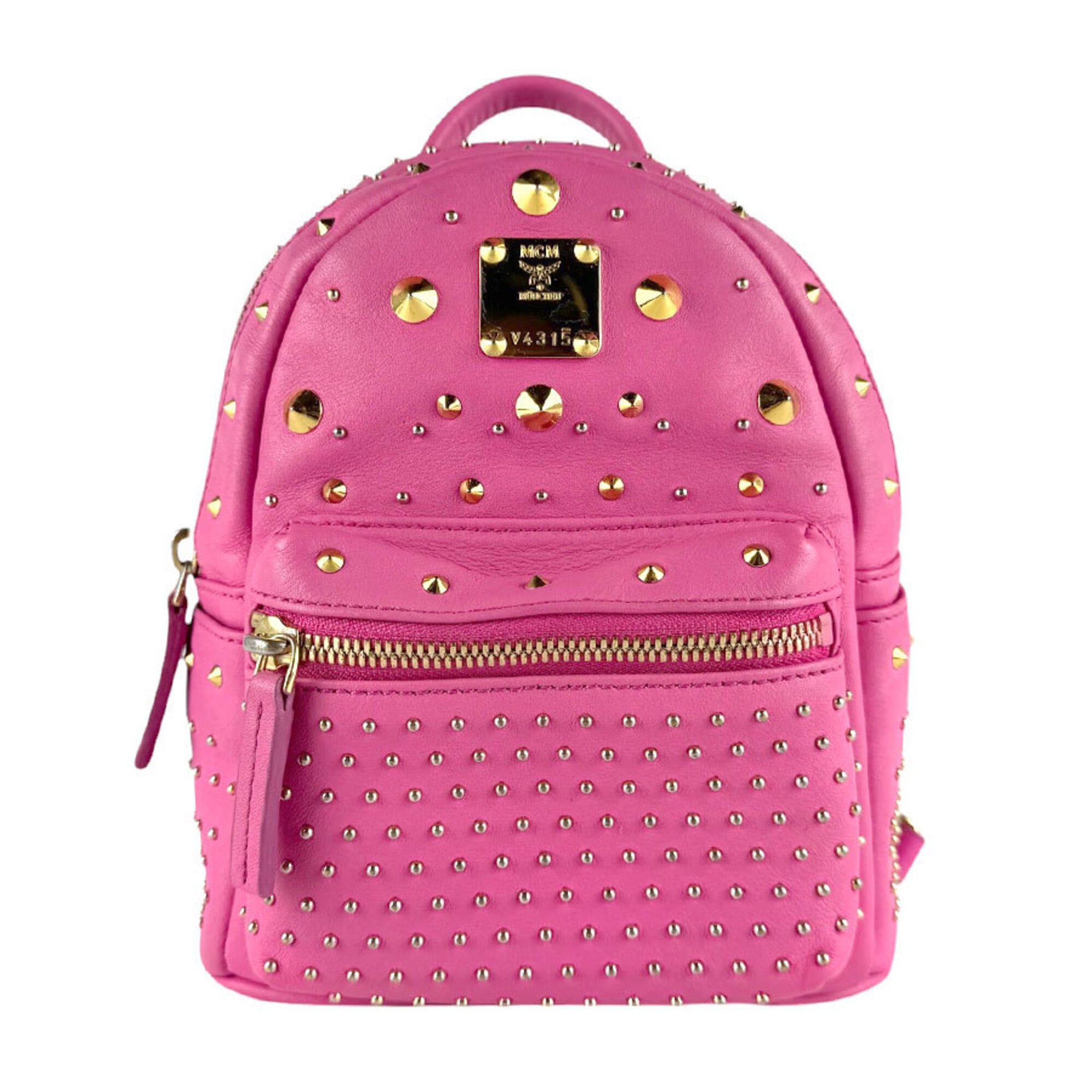 Mcm Gold Pink Leather Backpack (Pre-Owned)