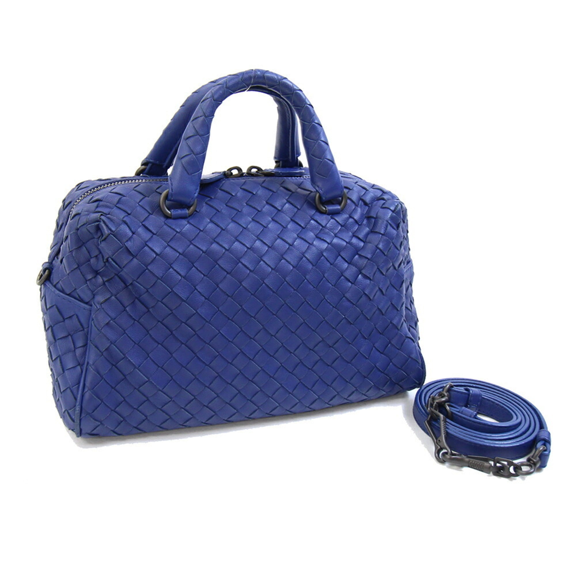 Bottega Veneta Blue Leather Handbag (Pre-Owned)