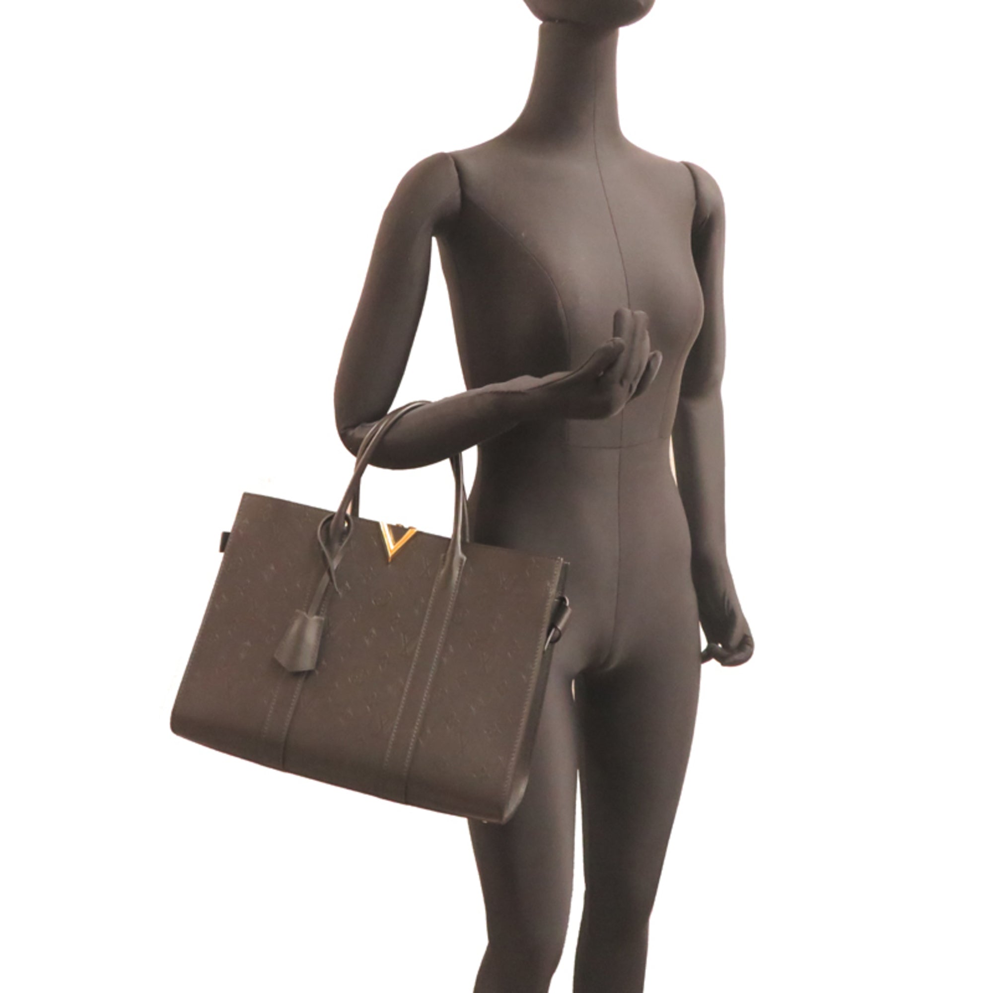 Louis Vuitton Black Noir Monogram Shadow Handbag (Pre-Owned)