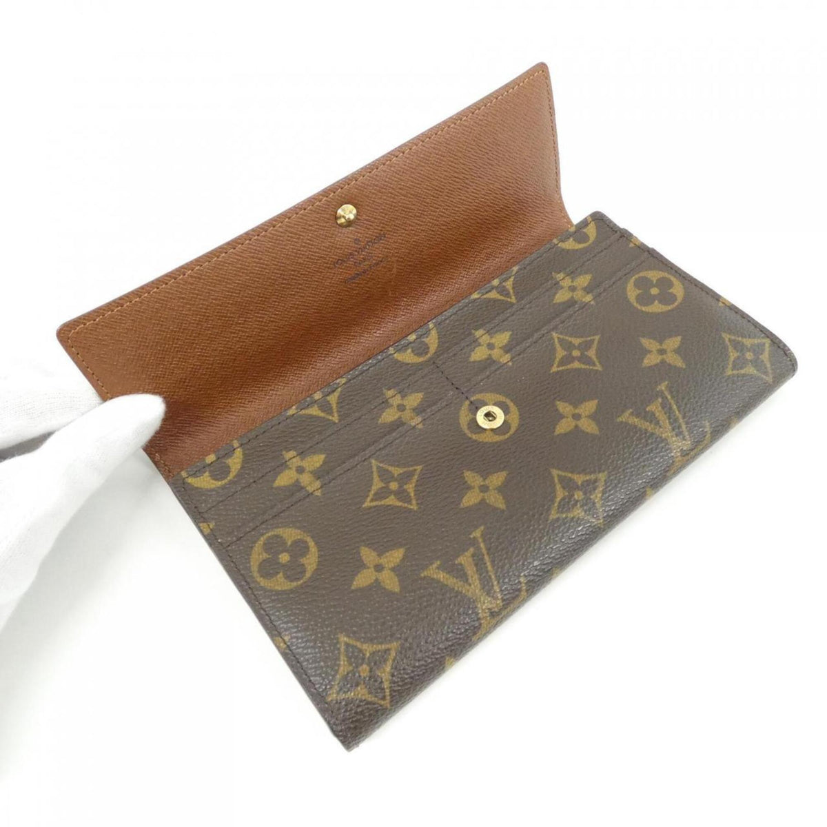 Louis Vuitton Brown Coated Canvas Long Wallet (Bi-Fold) (Pre-Owned)