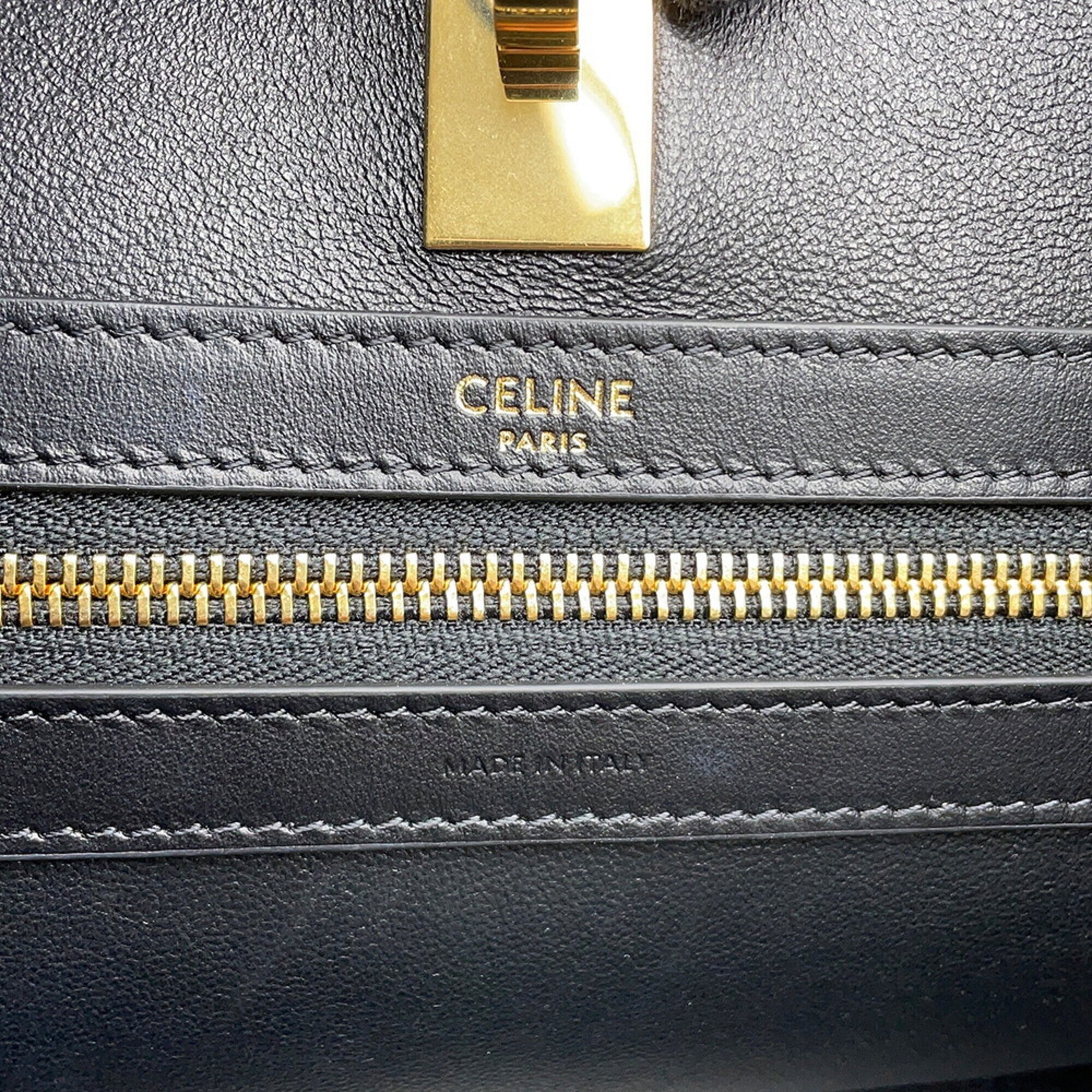 Celine Black Leather Handbag Tote Bag (Pre-Owned)