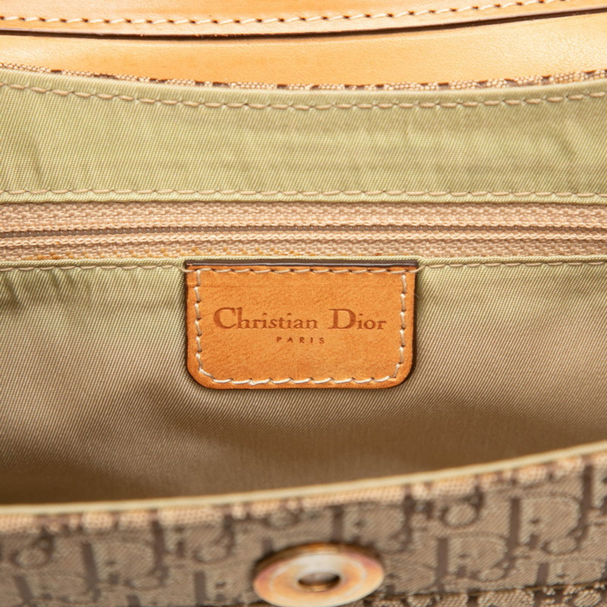 Christian Dior Trotter Brown Canvas Leather Shoulder Bag (Pre-Owned)