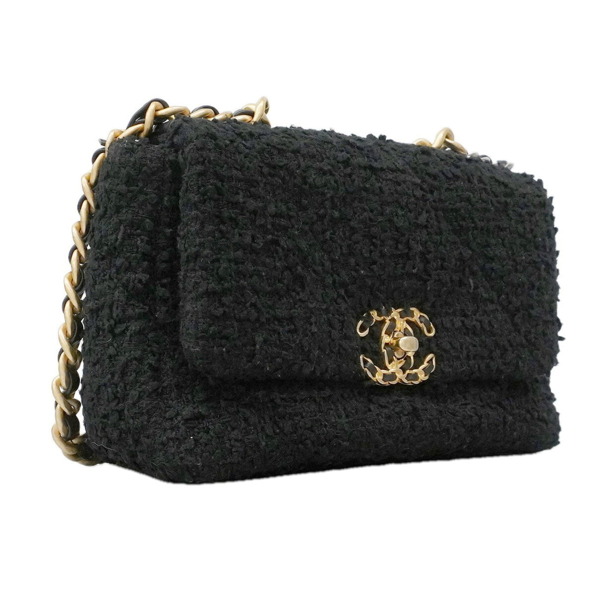 Chanel Black Tweed Handbag (Pre-Owned)
