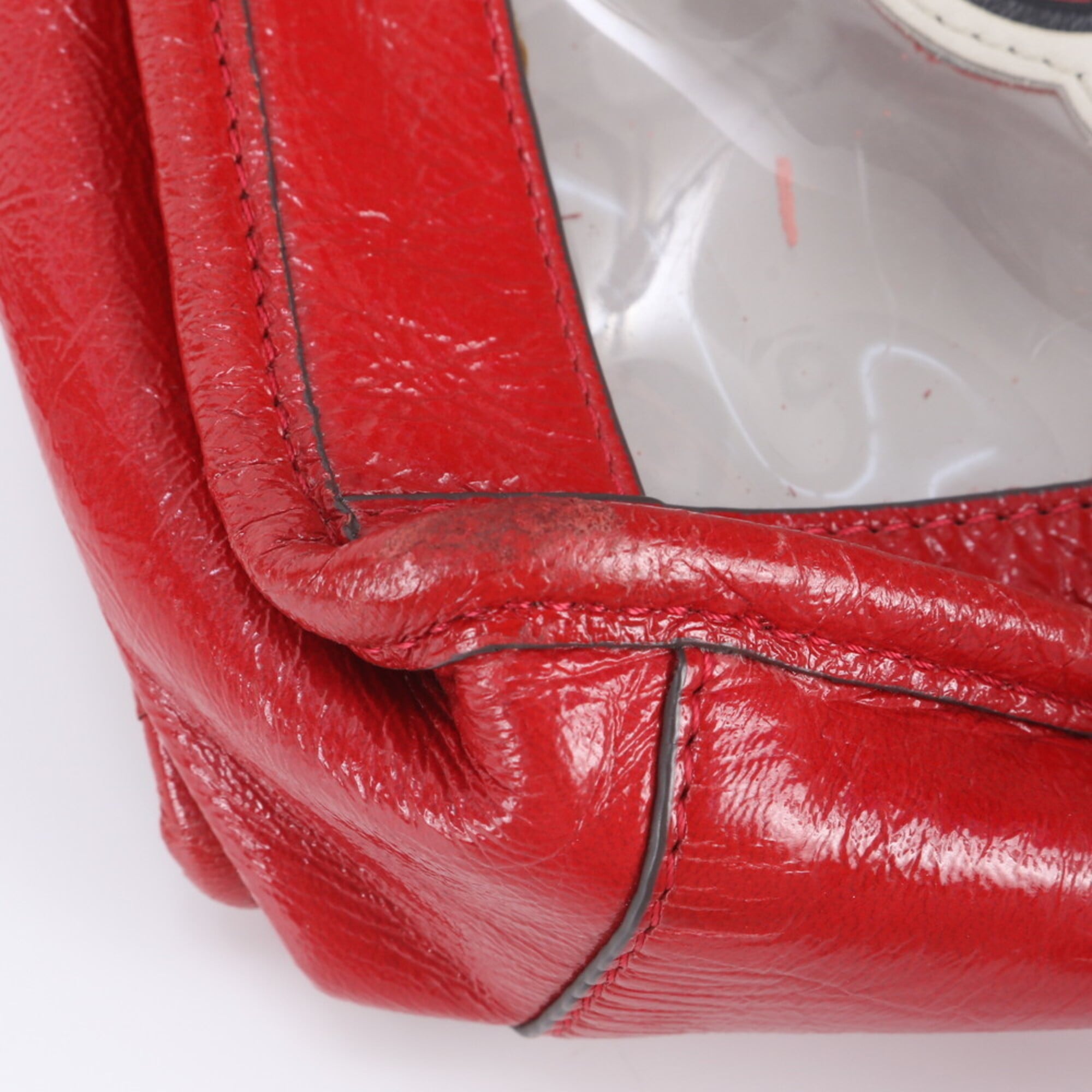 Anya Hindmarch Red Color Leather Handbag Shoulder Bag Tote Bag (Pre-Owned)