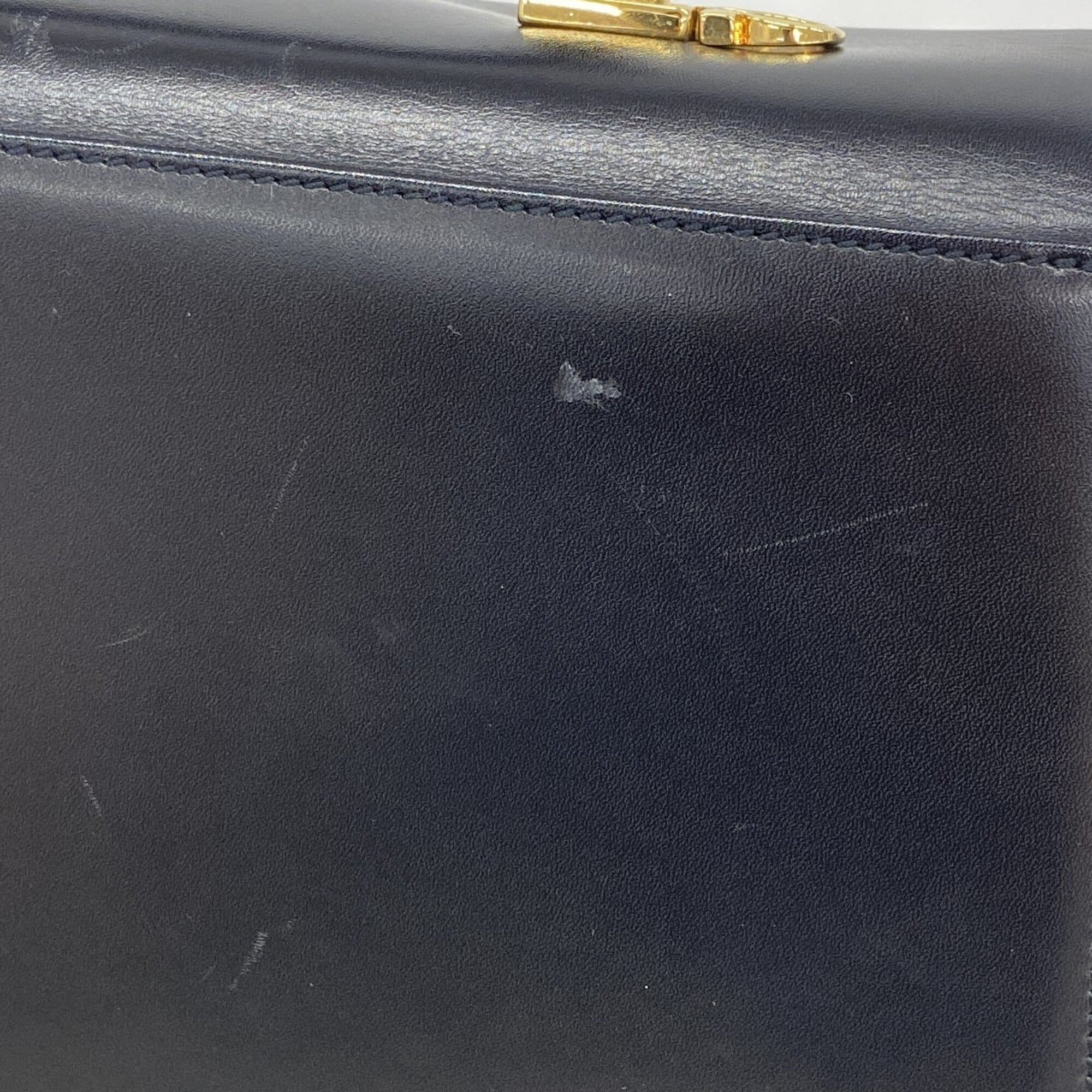Salvatore Ferragamo Navy Leather Handbag (Pre-Owned)