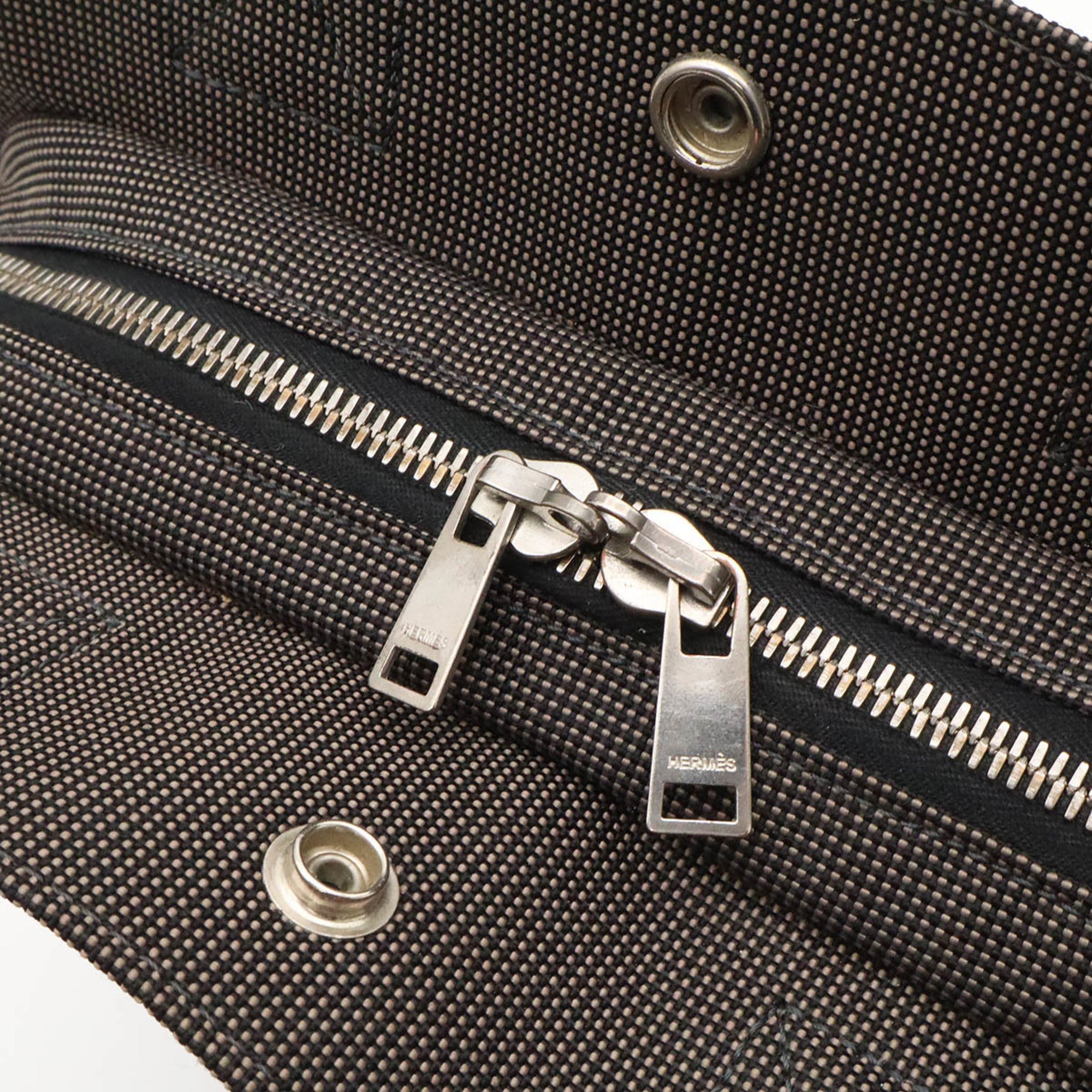 Hermes Gray Canvas Backpack Shoulder Bag (Pre-Owned)