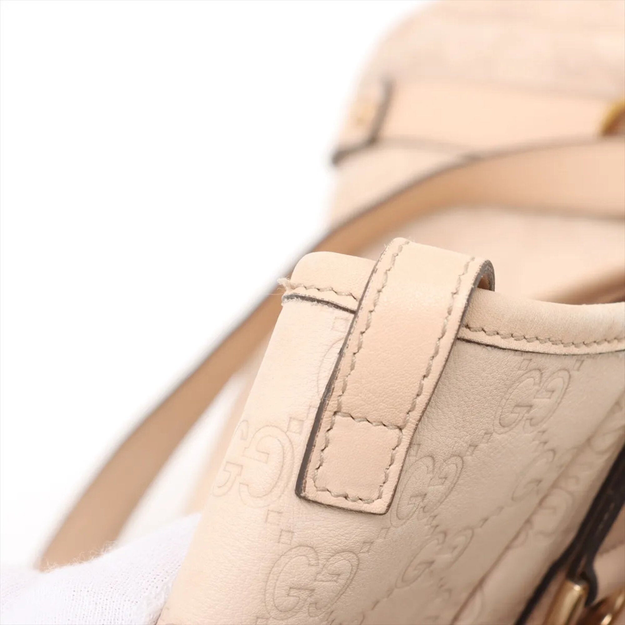 Gucci Pink Beige Leather Handbag Shoulder Bag Tote Bag (Pre-Owned)