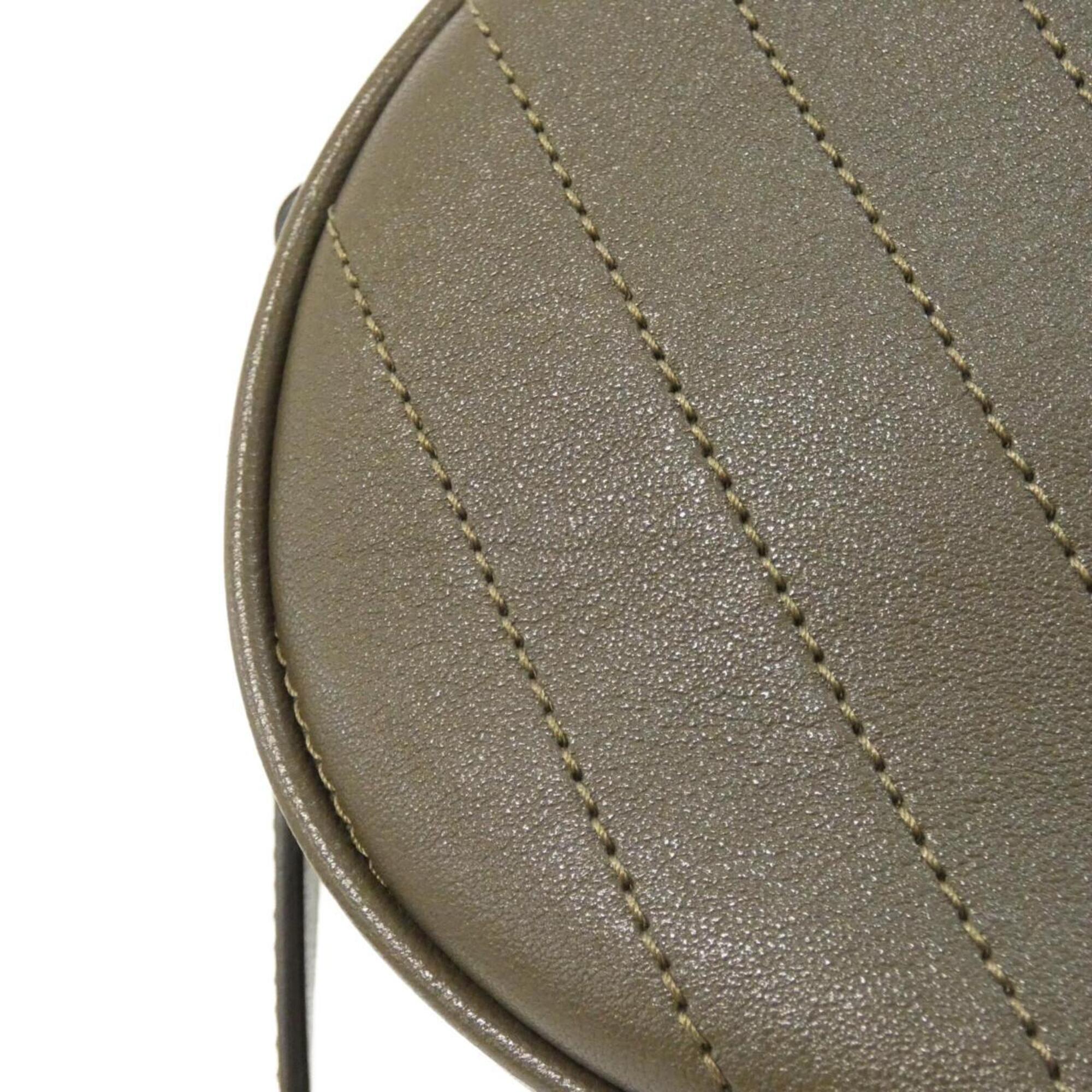 Gucci Green Khaki Brown Leather Shoulder Bag (Pre-Owned)