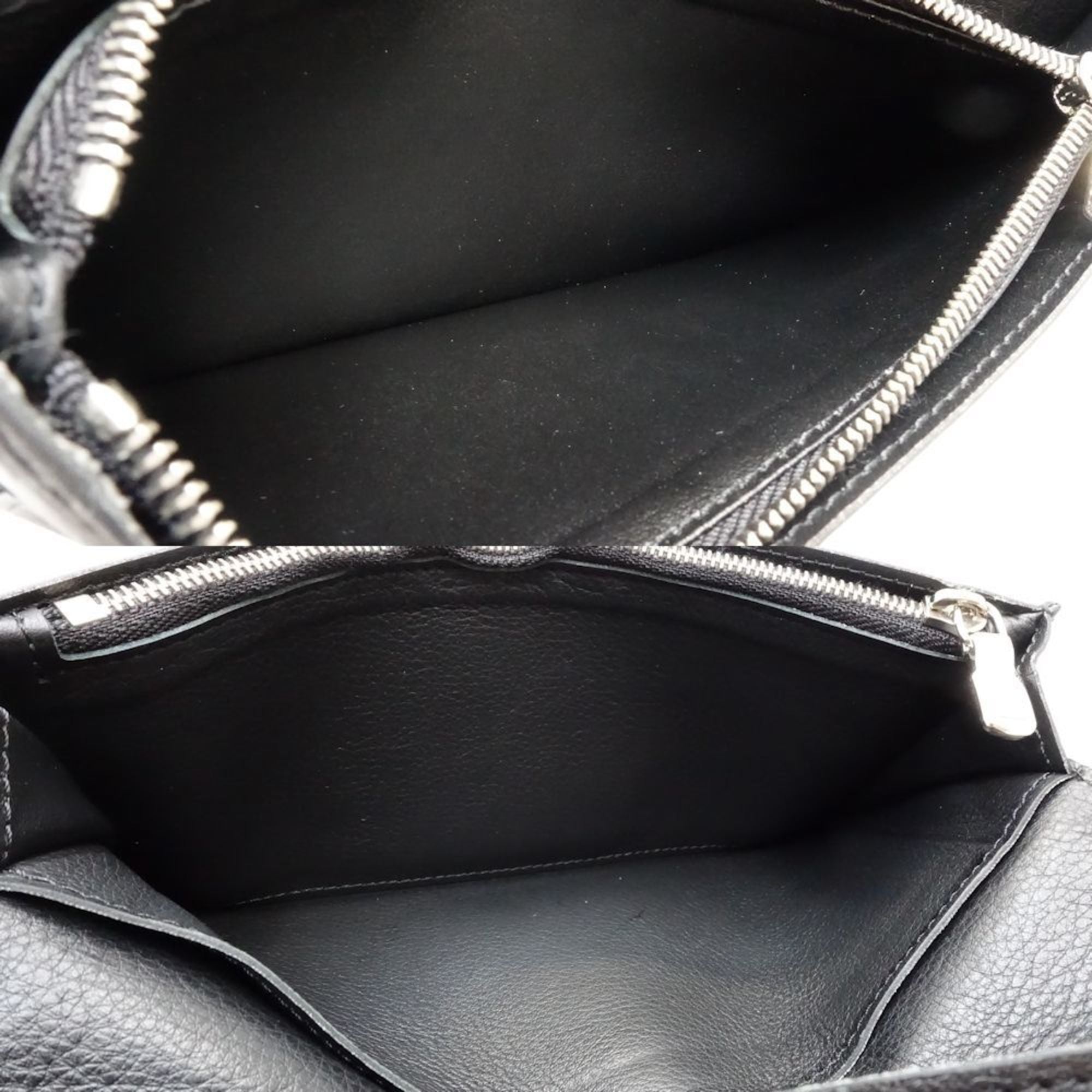 Louis Vuitton Noir Leather Long Wallet (Bi-Fold) (Pre-Owned)