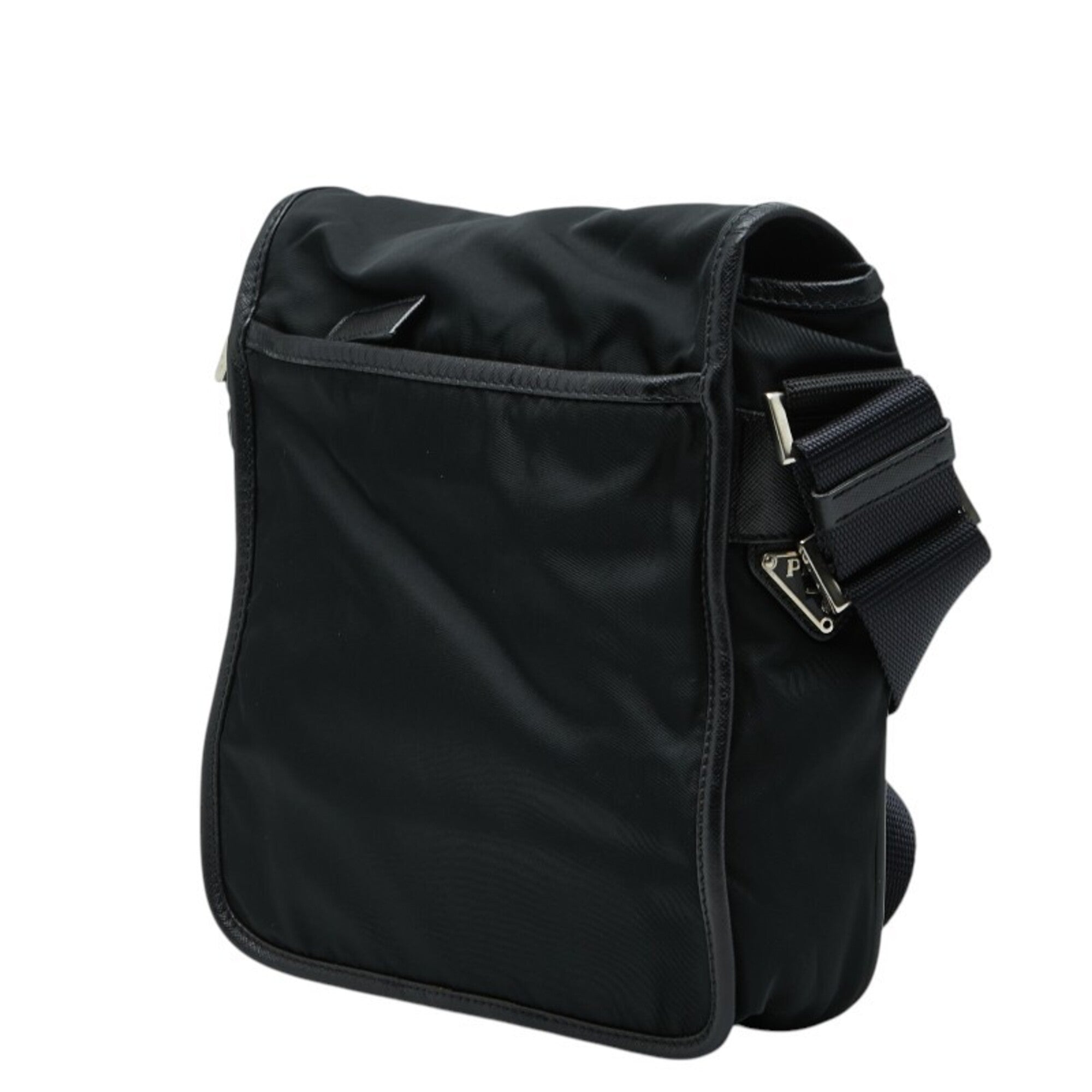 Prada Black Nylon Leather Shoulder Bag (Pre-Owned)