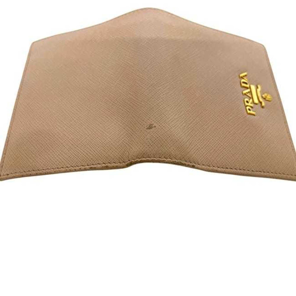 Prada Saffiano Beige Leather Wallet (Bi-Fold) (Pre-Owned)