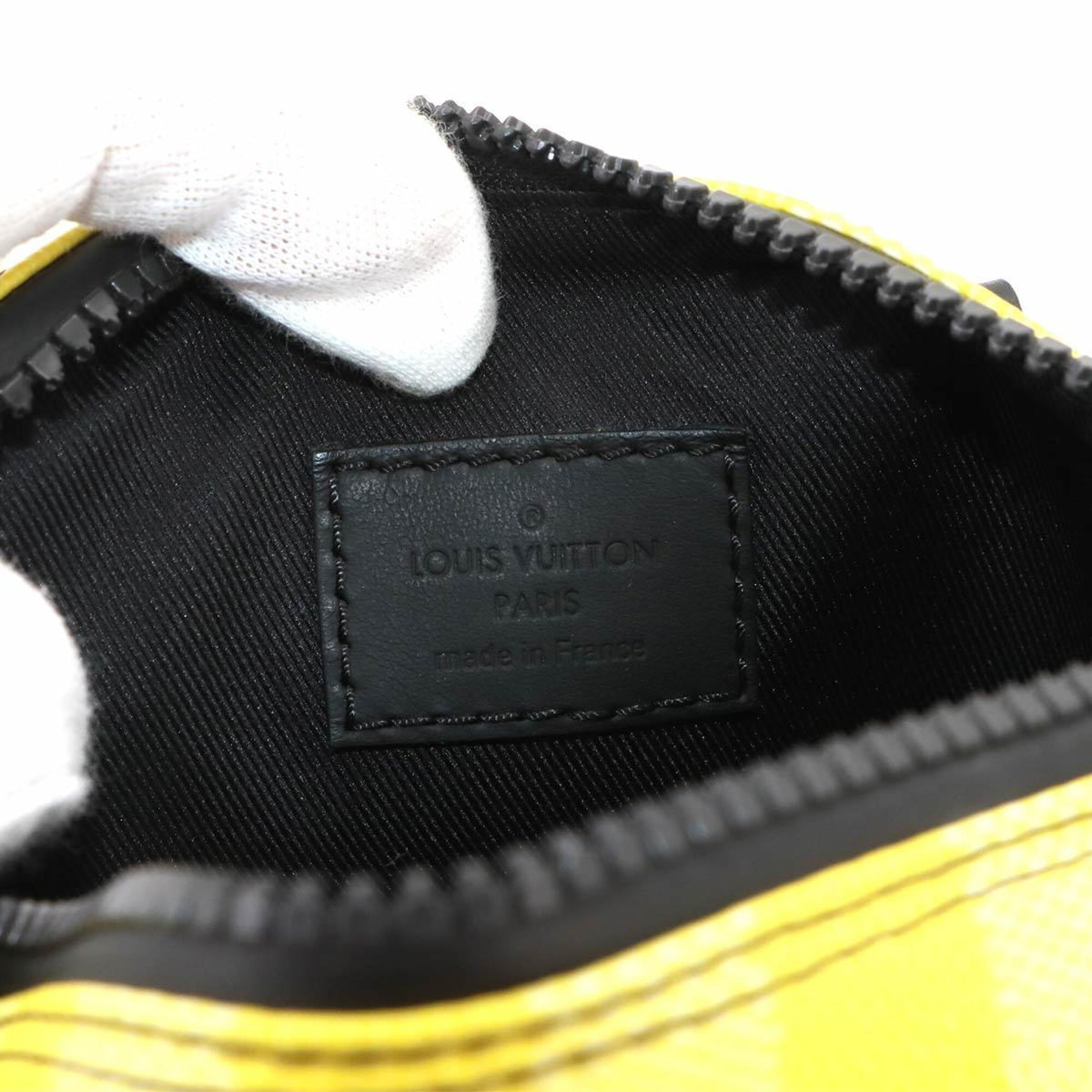 Louis Vuitton Black Green Yellow Canvas Leather Handbag (Pre-Owned)