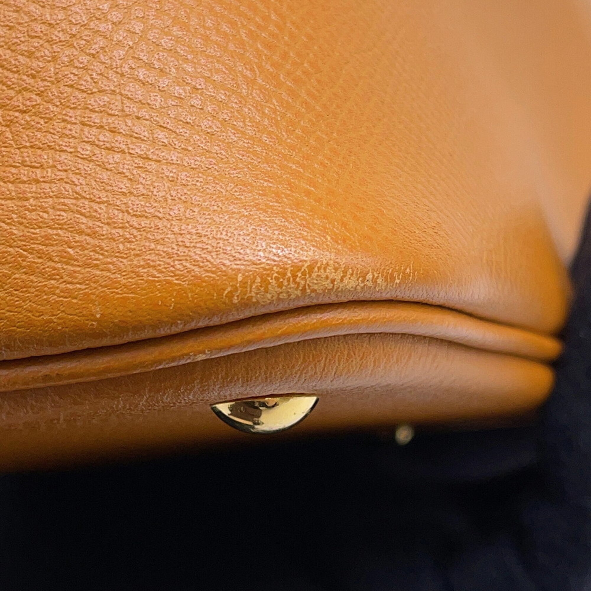 Hermes Gold Brown Epsom Leather Handbag Shoulder Bag (Pre-Owned)