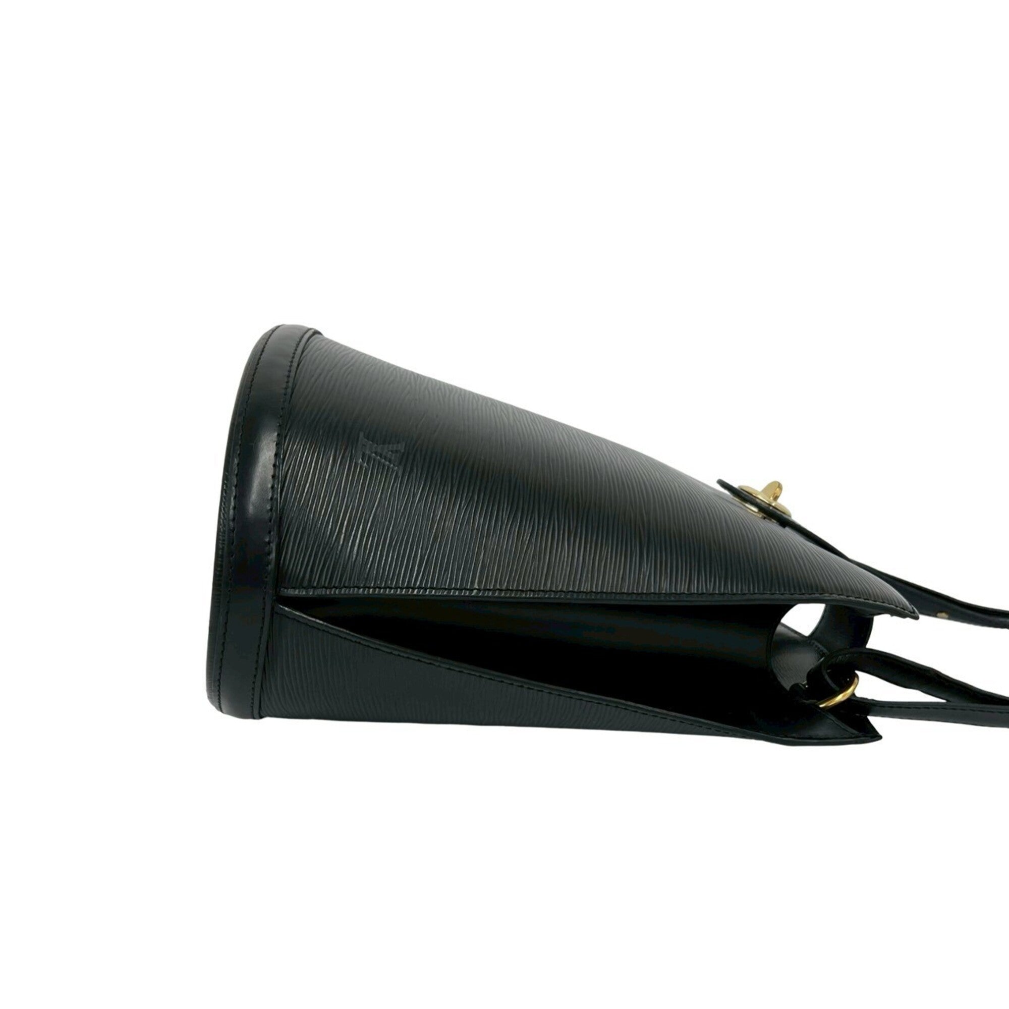 Louis Vuitton Black Leather Shoulder Bag Tote Bag (Pre-Owned)