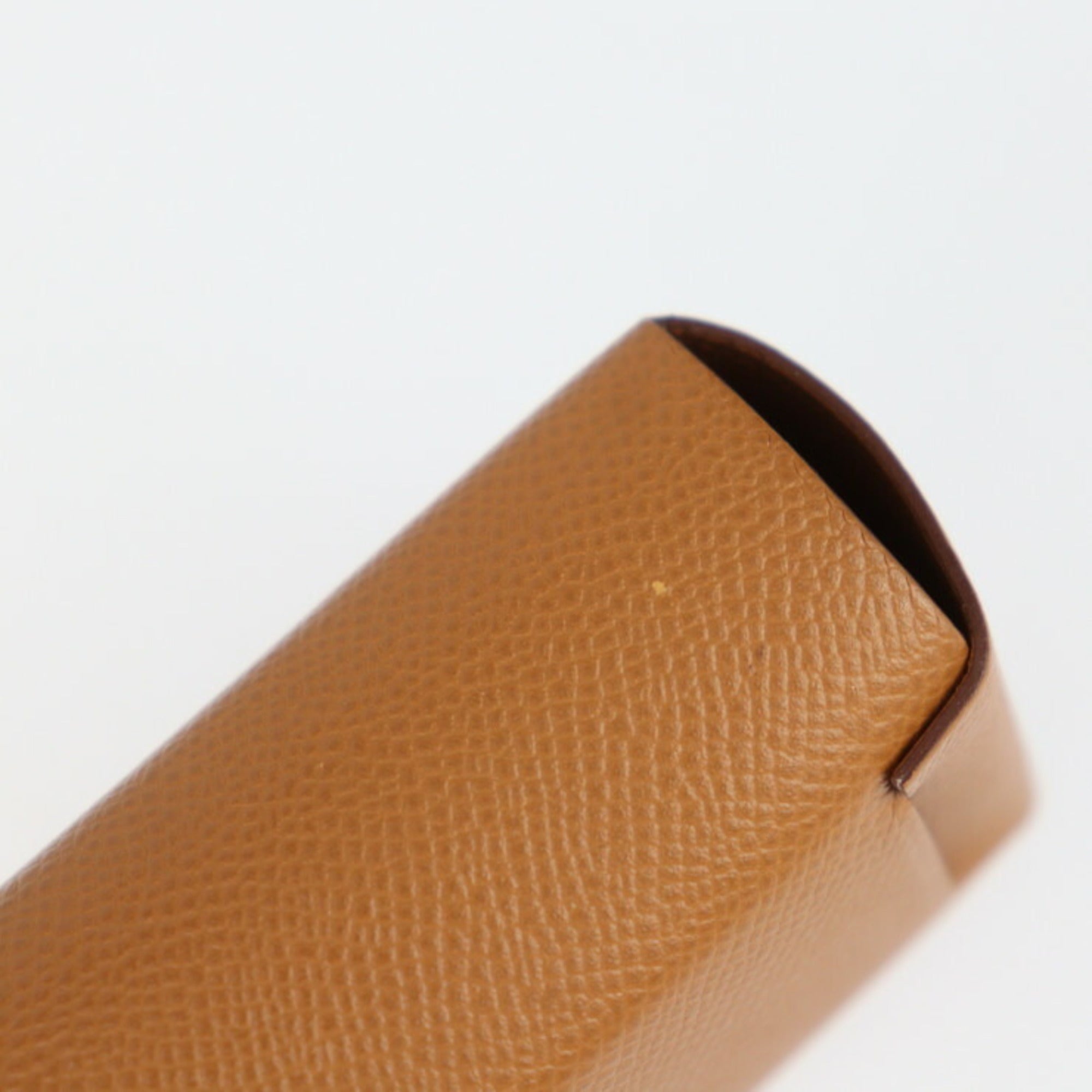 Hermes Brown Gold Brown Leather Wash Bag (Pre-Owned)
