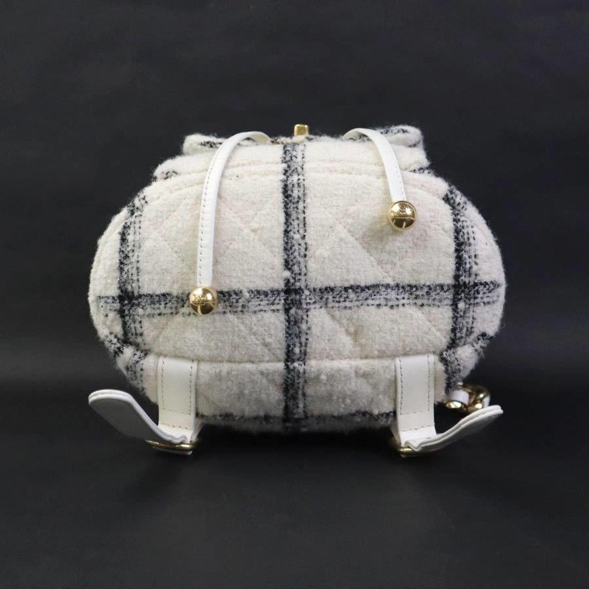 Chanel Black White Tweed Backpack (Pre-Owned)
