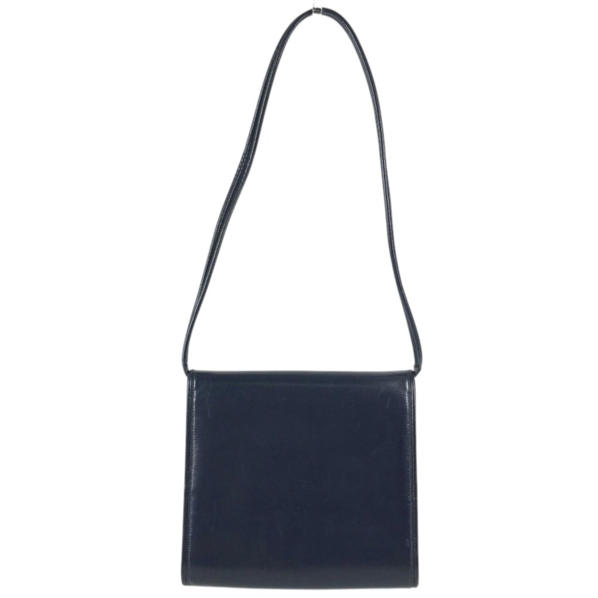 Hermes Navy Leather Shoulder Bag Tote Bag (Pre-Owned)