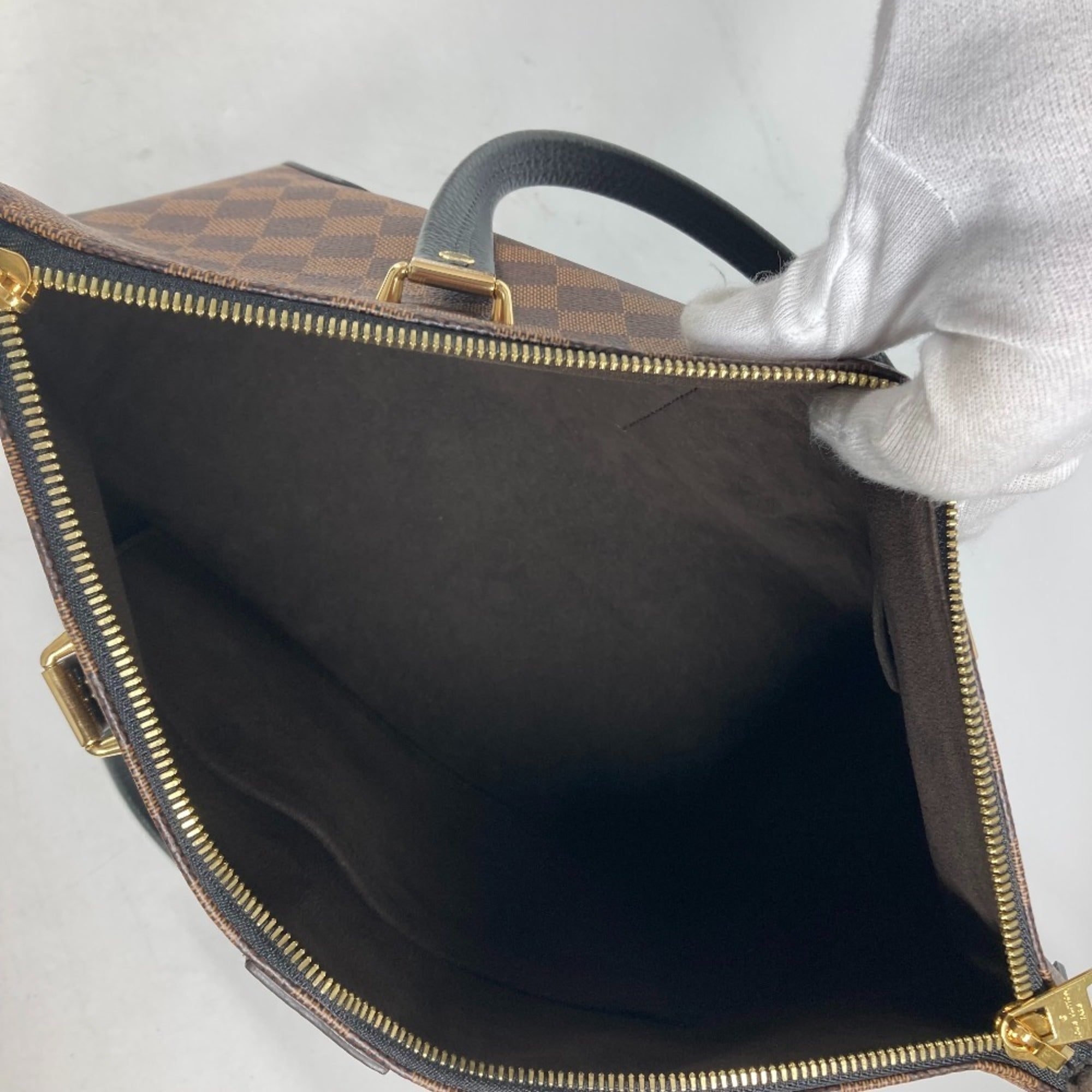 Louis Vuitton Brown Ebene Damier Canvas Shoulder Bag Tote Bag (Pre-Owned)