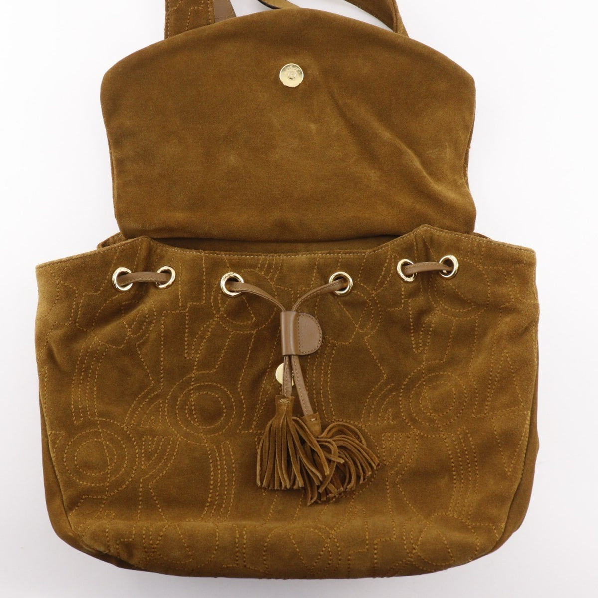 Salvatore Ferragamo Camel Suede Shoulder Bag (Pre-Owned)
