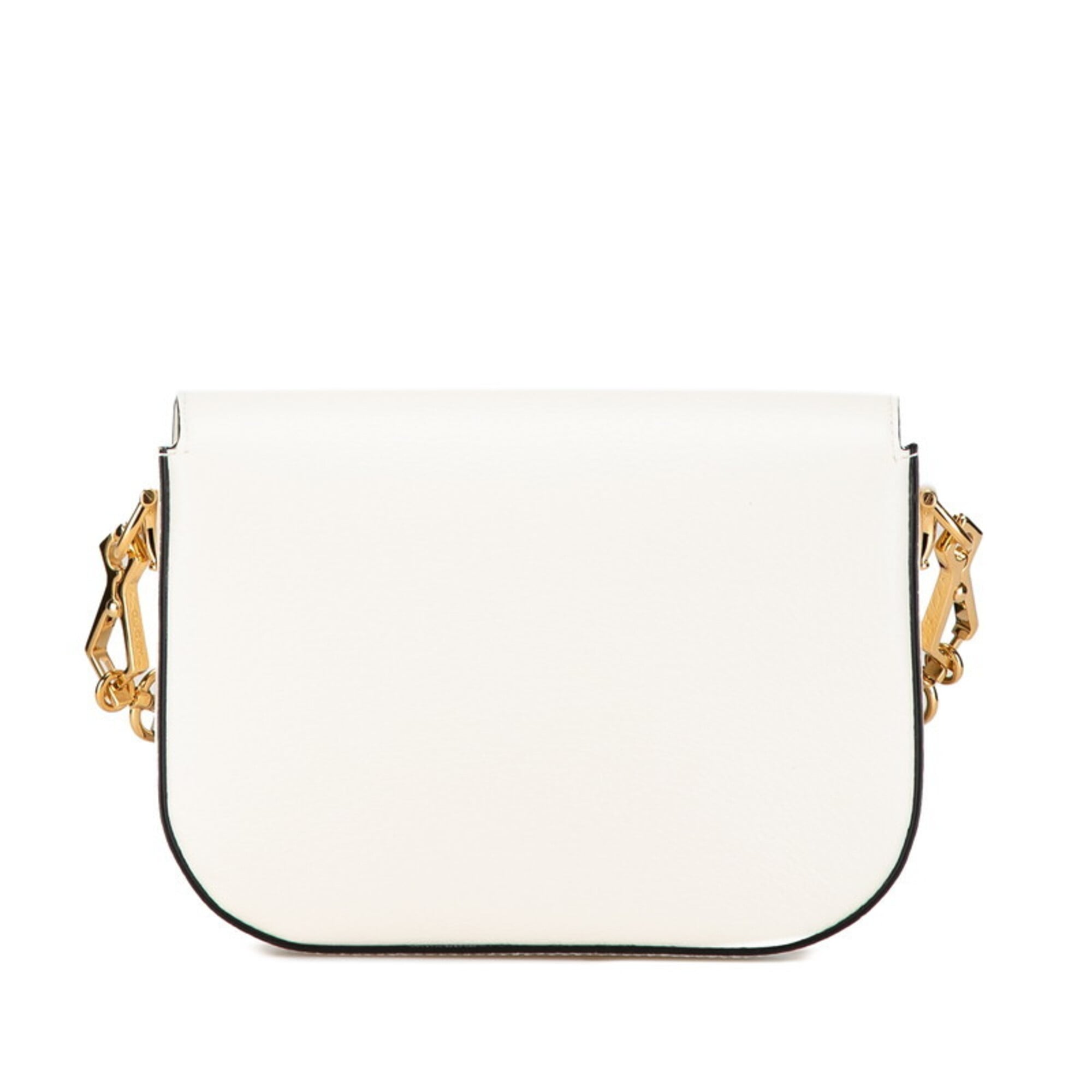 Gucci Black White Leather Shoulder Bag (Pre-Owned)
