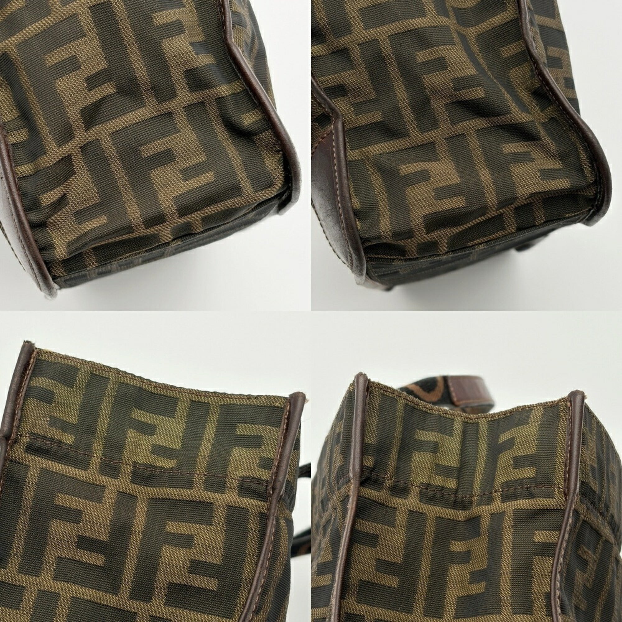 Fendi Brown Canvas Leather Tote Bag (Pre-Owned)