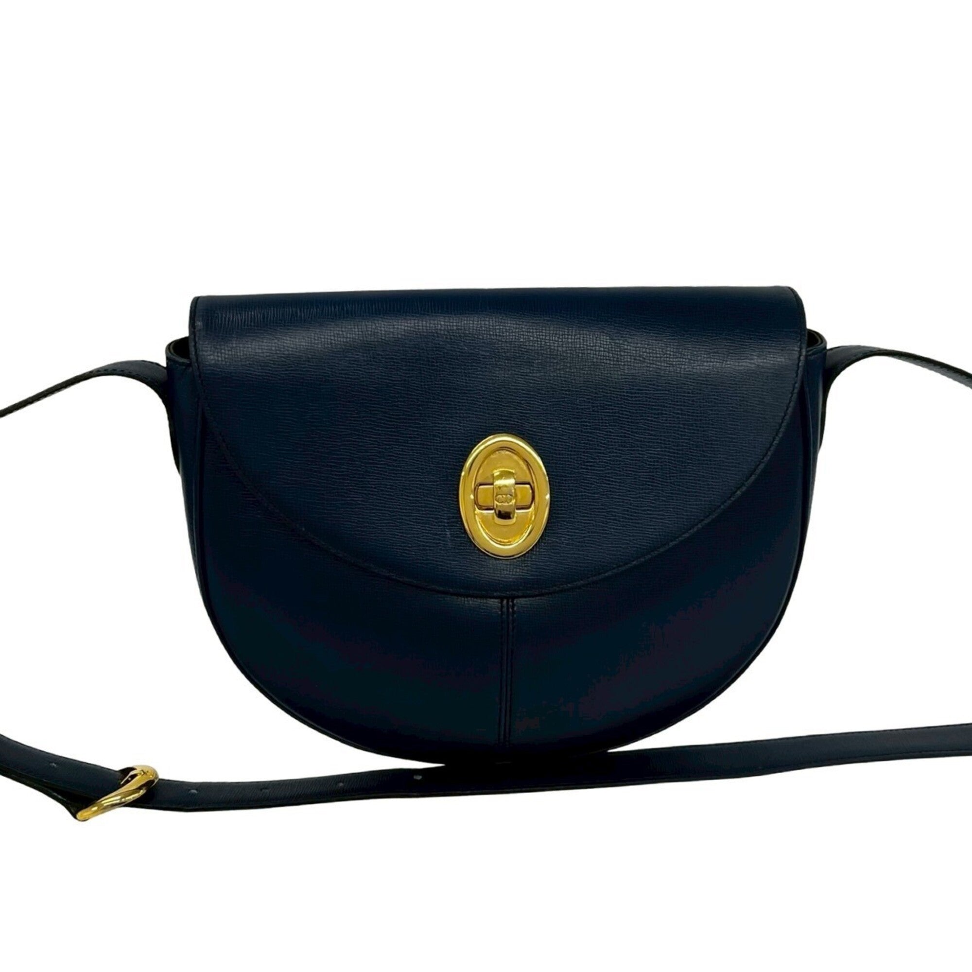 Christian Dior Navy Leather Shoulder Bag (Pre-Owned)