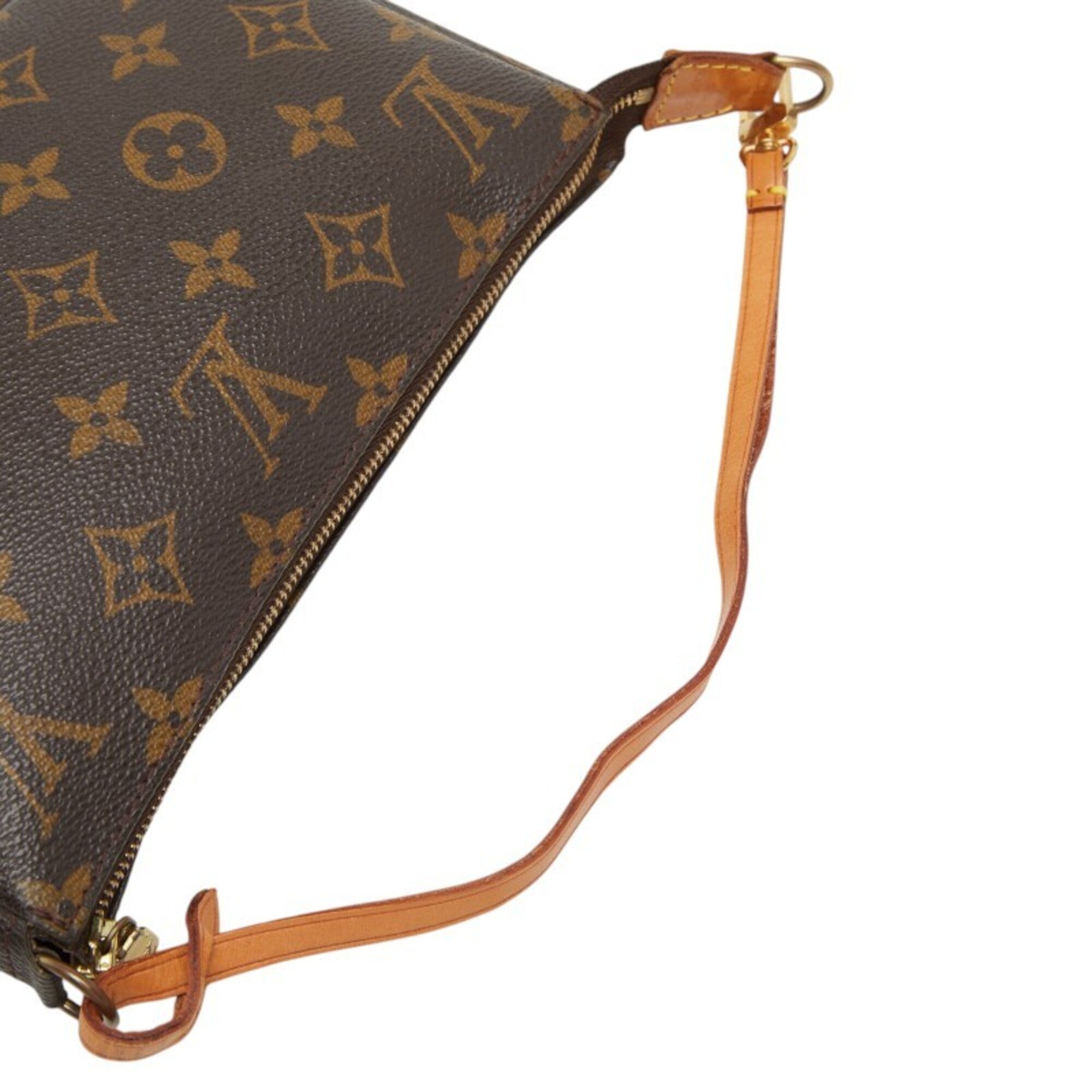 Louis Vuitton Brown Pvc Leather Handbag Pochette Pouch (Pre-Owned)