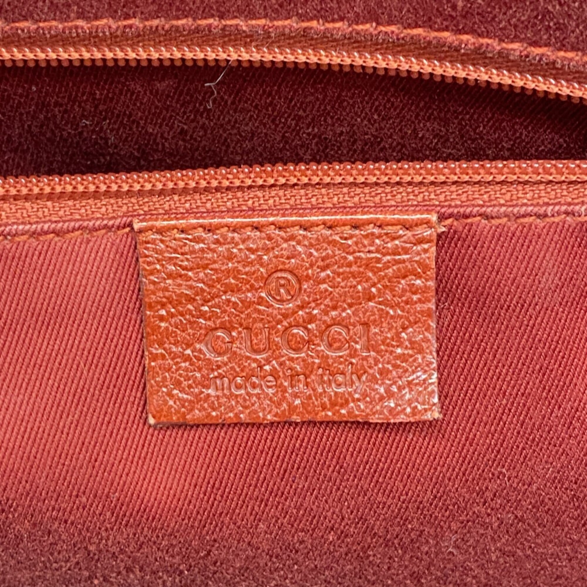 Gucci Red Color Canvas Tote Bag (Pre-Owned)
