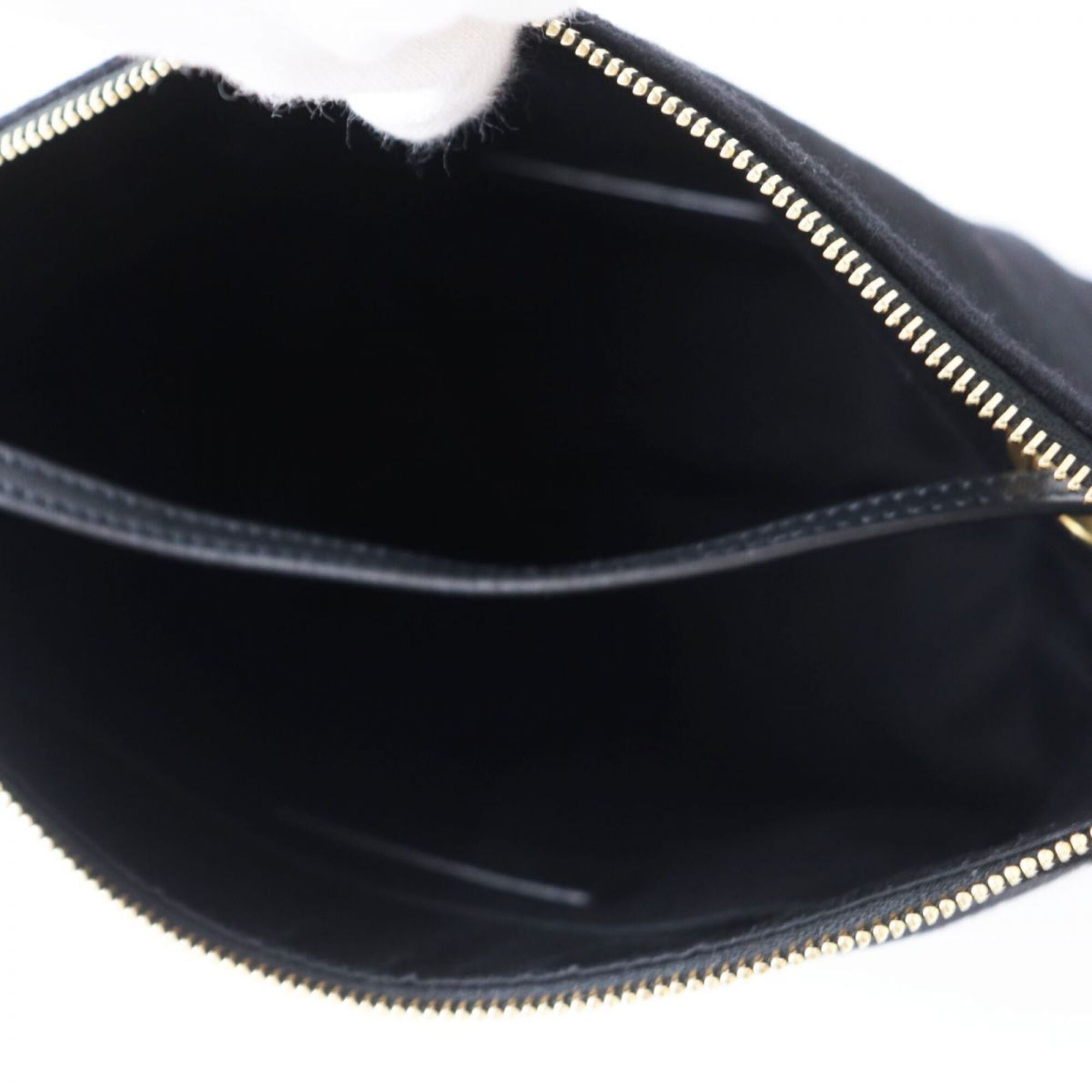 Saint Laurent Black Gold Wool Leather Pouch (Pre-Owned)
