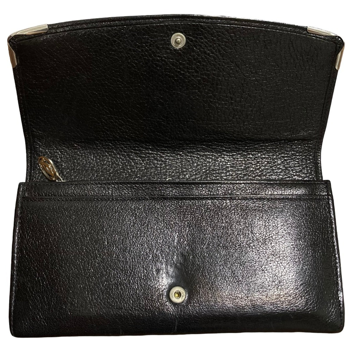 Cartier Black Leather Long Wallet (Bi-Fold) (Pre-Owned)