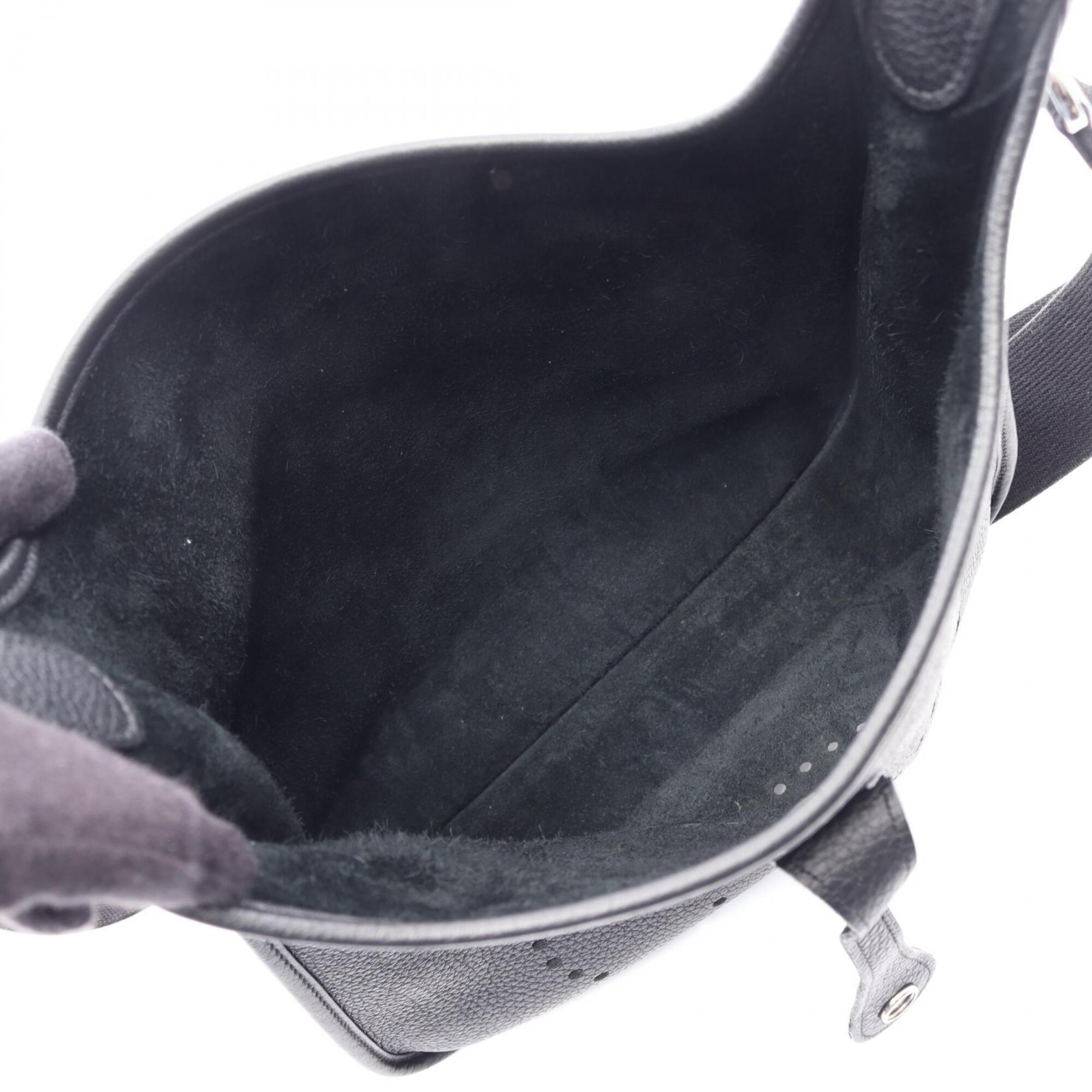 Hermes Black Taurillon Clemence Leather Handbag Shoulder Bag (Pre-Owned)