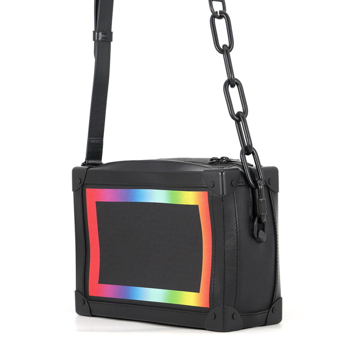 Louis Vuitton Black Noir Taiga Leather Handbag Shoulder Bag (Pre-Owned)