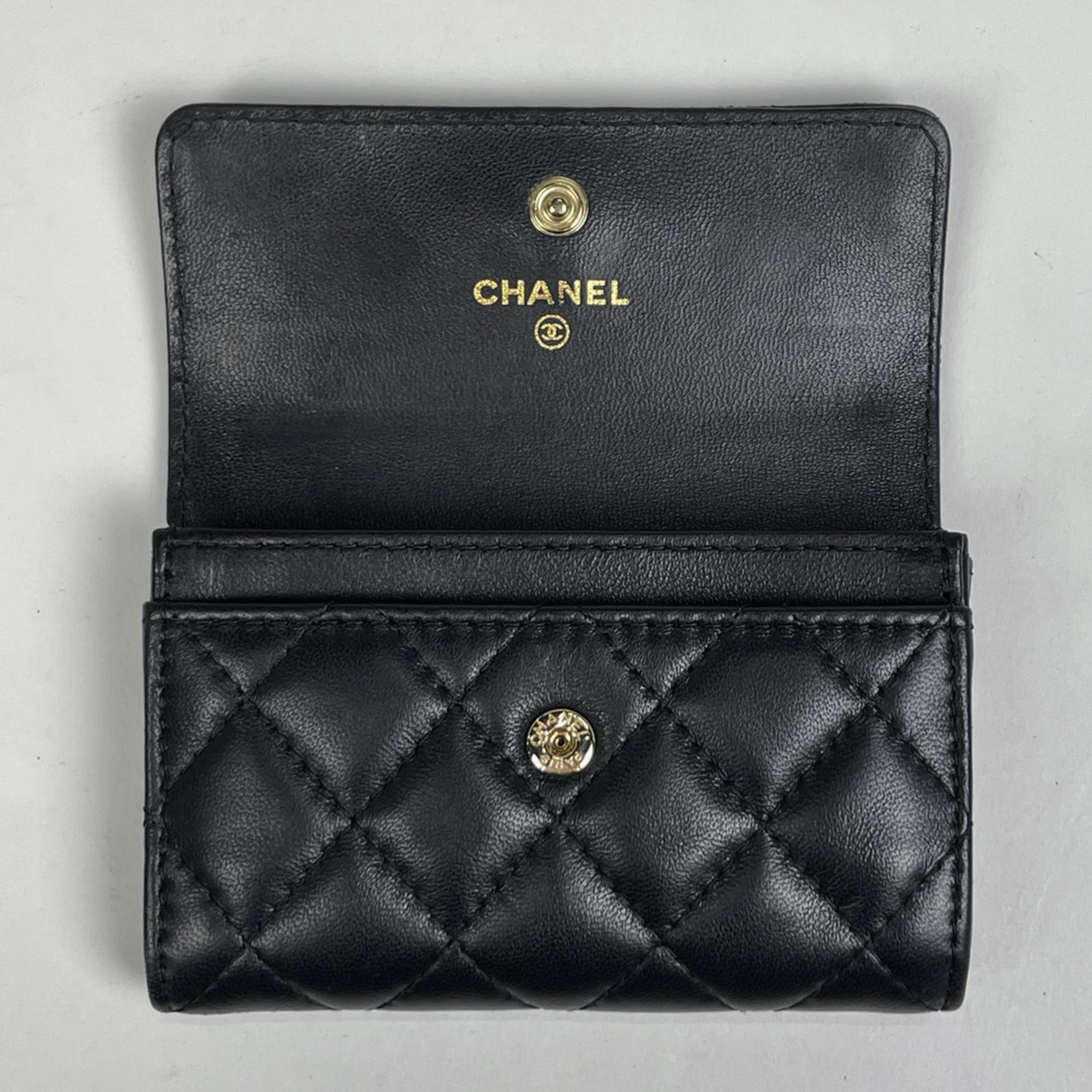 Chanel Black Leather Coin Purse/Coin Case (Pre-Owned)
