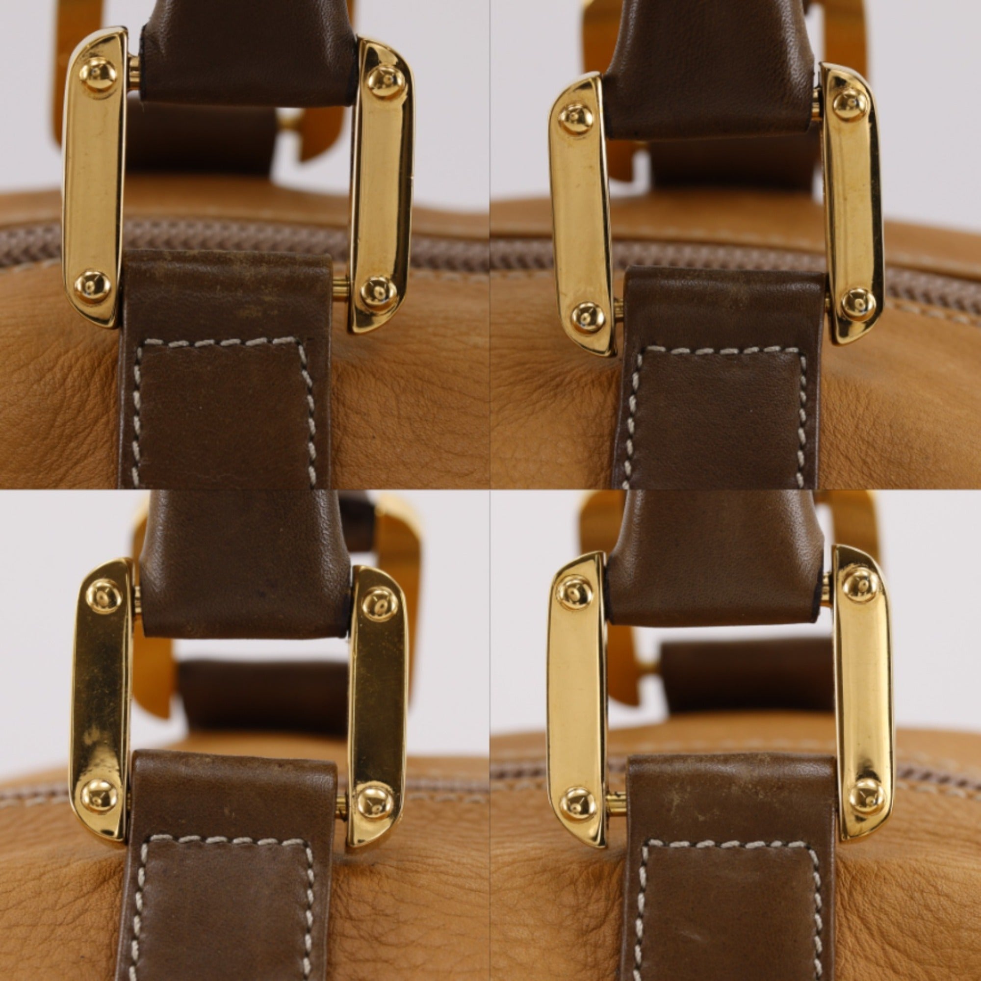Loewe Brown Leather Boston Bag Handbag (Pre-Owned)