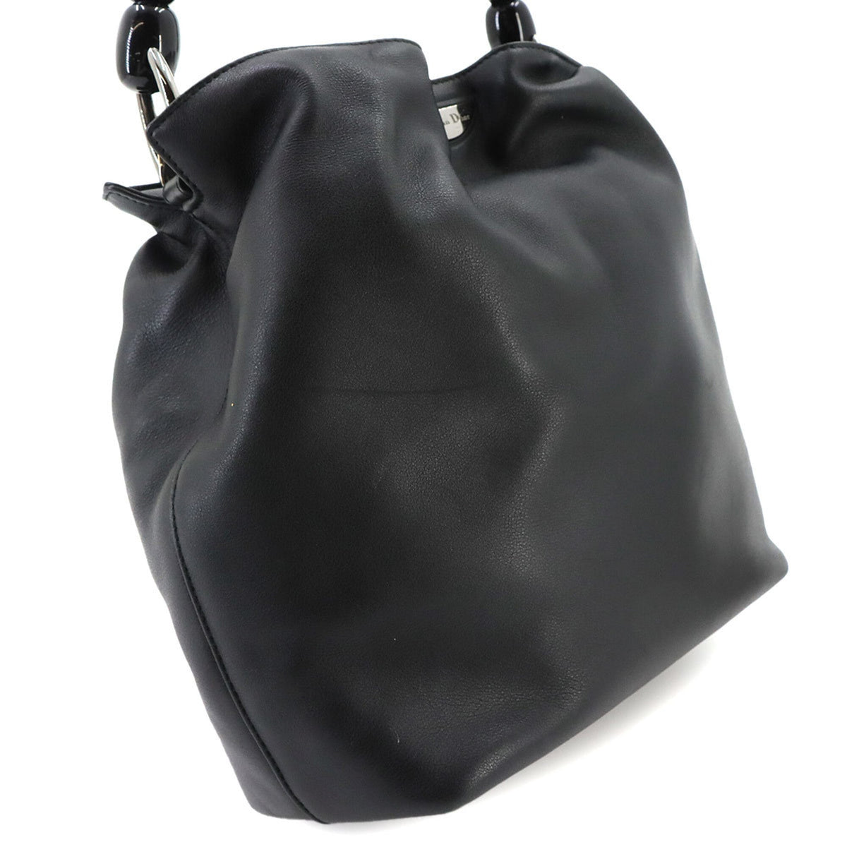 Christian Dior Malice Pearl Black Leather Handbag (Pre-Owned)