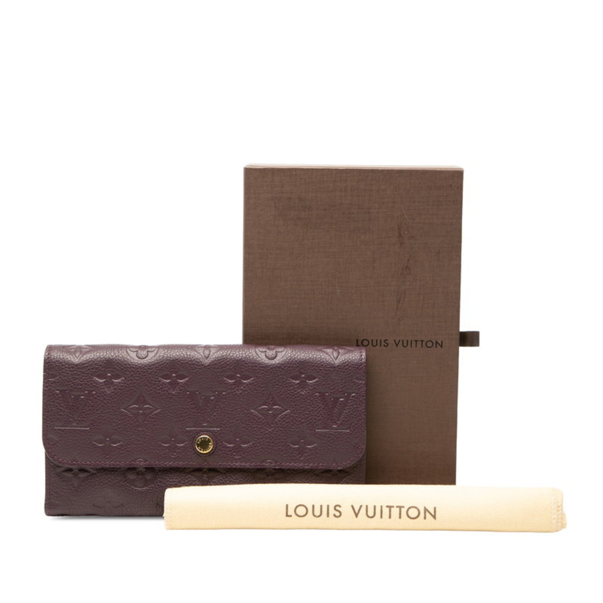Louis Vuitton Purple Leather Long Wallet (Tri-Fold) (Pre-Owned)
