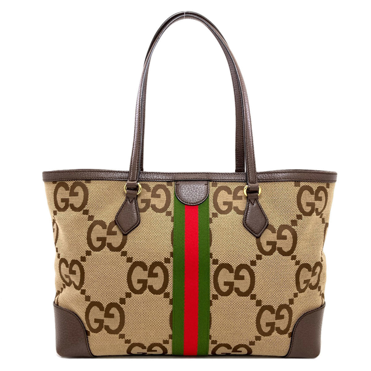 Gucci Beige Brown Canvas Tote Bag (Pre-Owned)