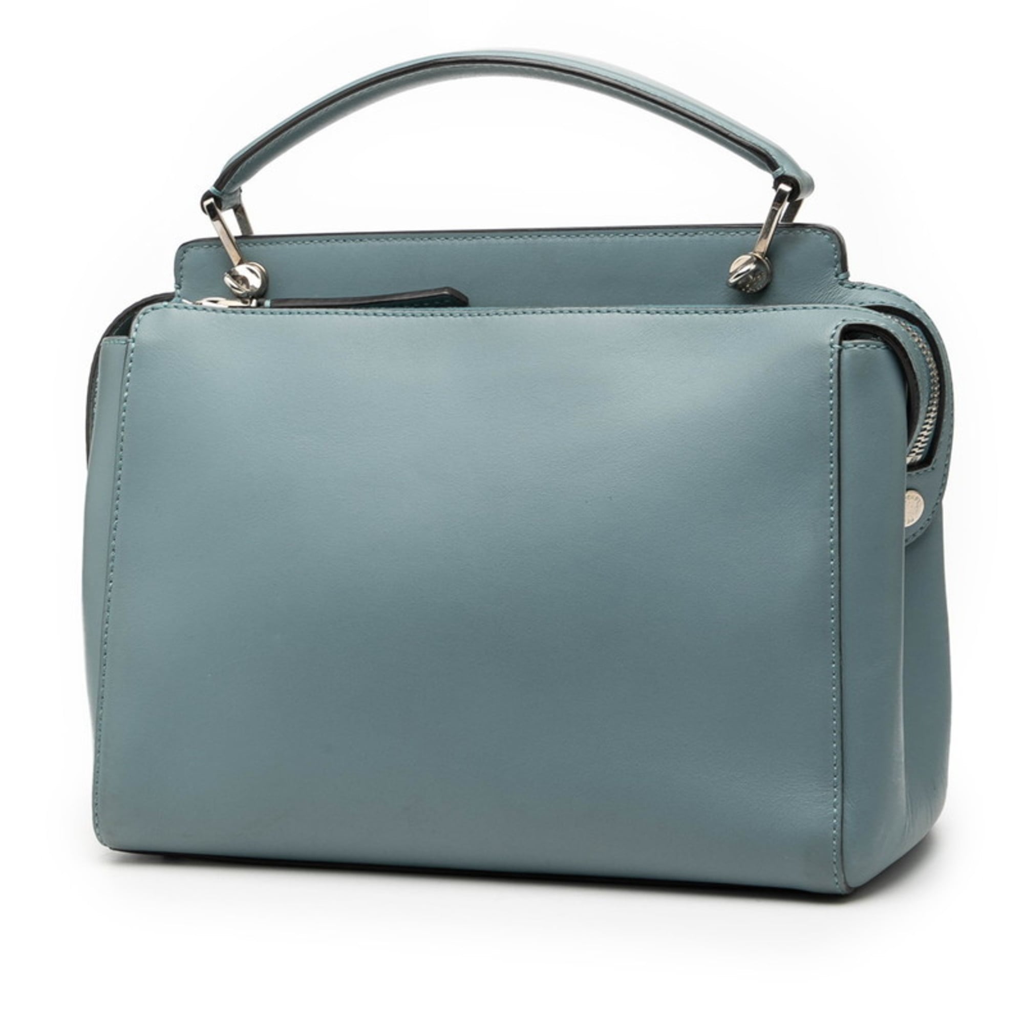 Fendi Blue Leather Handbag Pouch Shoulder Bag (Pre-Owned)