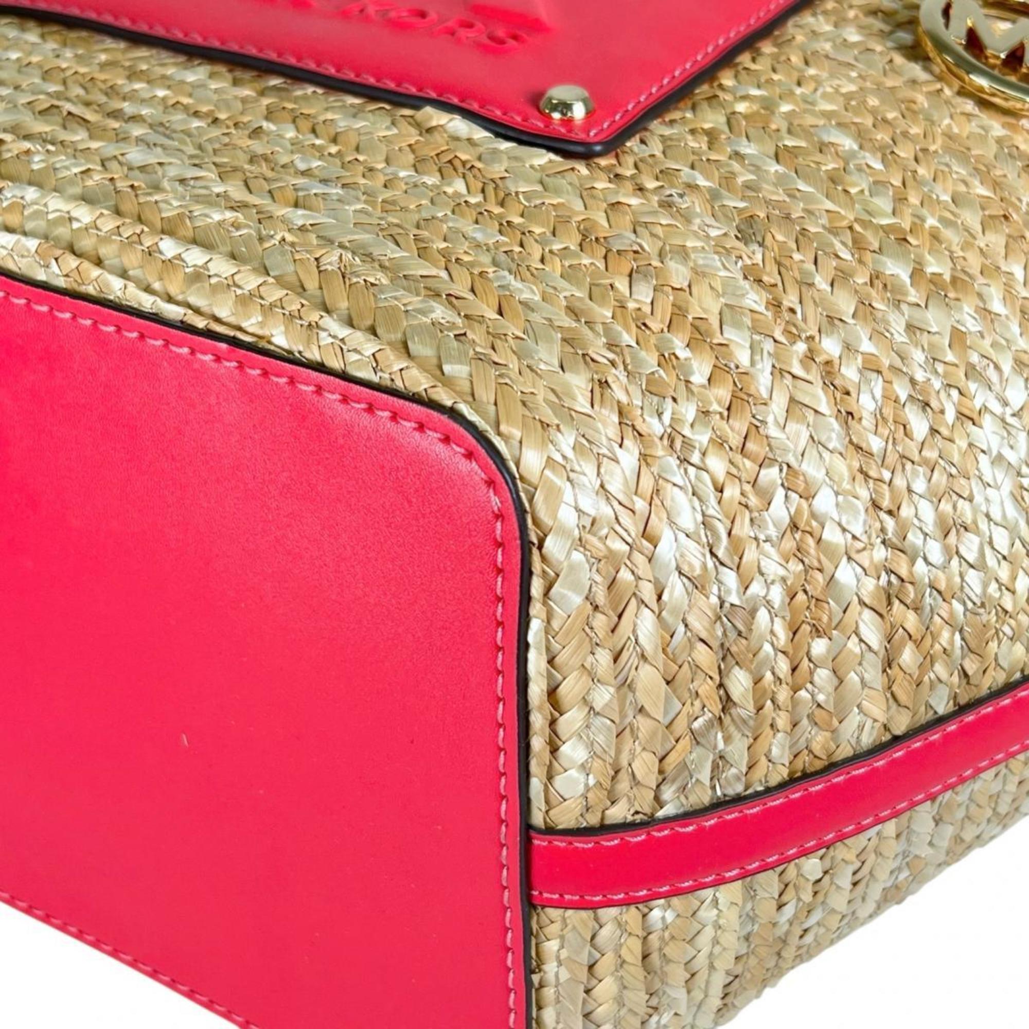 Michael Kors Pink Canvas Leather Handbag (Pre-Owned)
