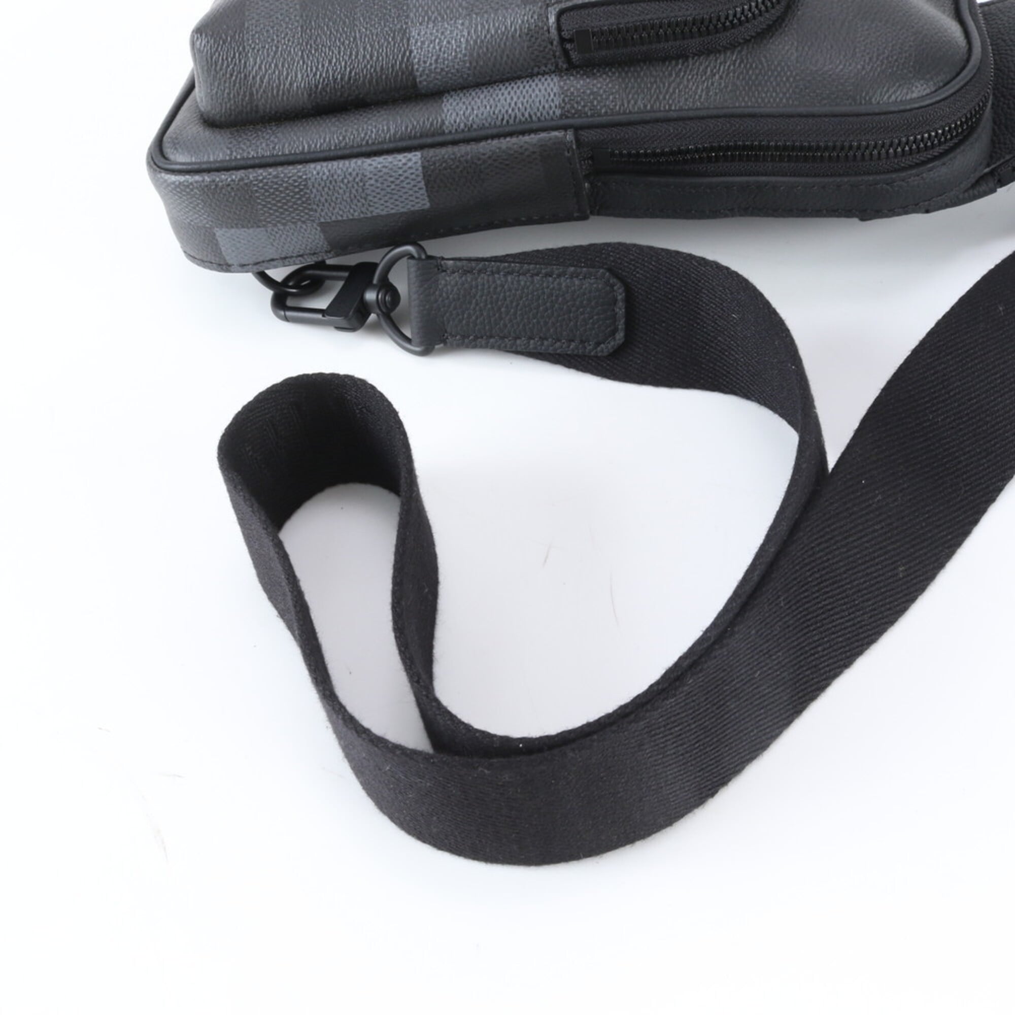 Louis Vuitton Noir Leather Coated Canvas Sling Bag (Pre-Owned)