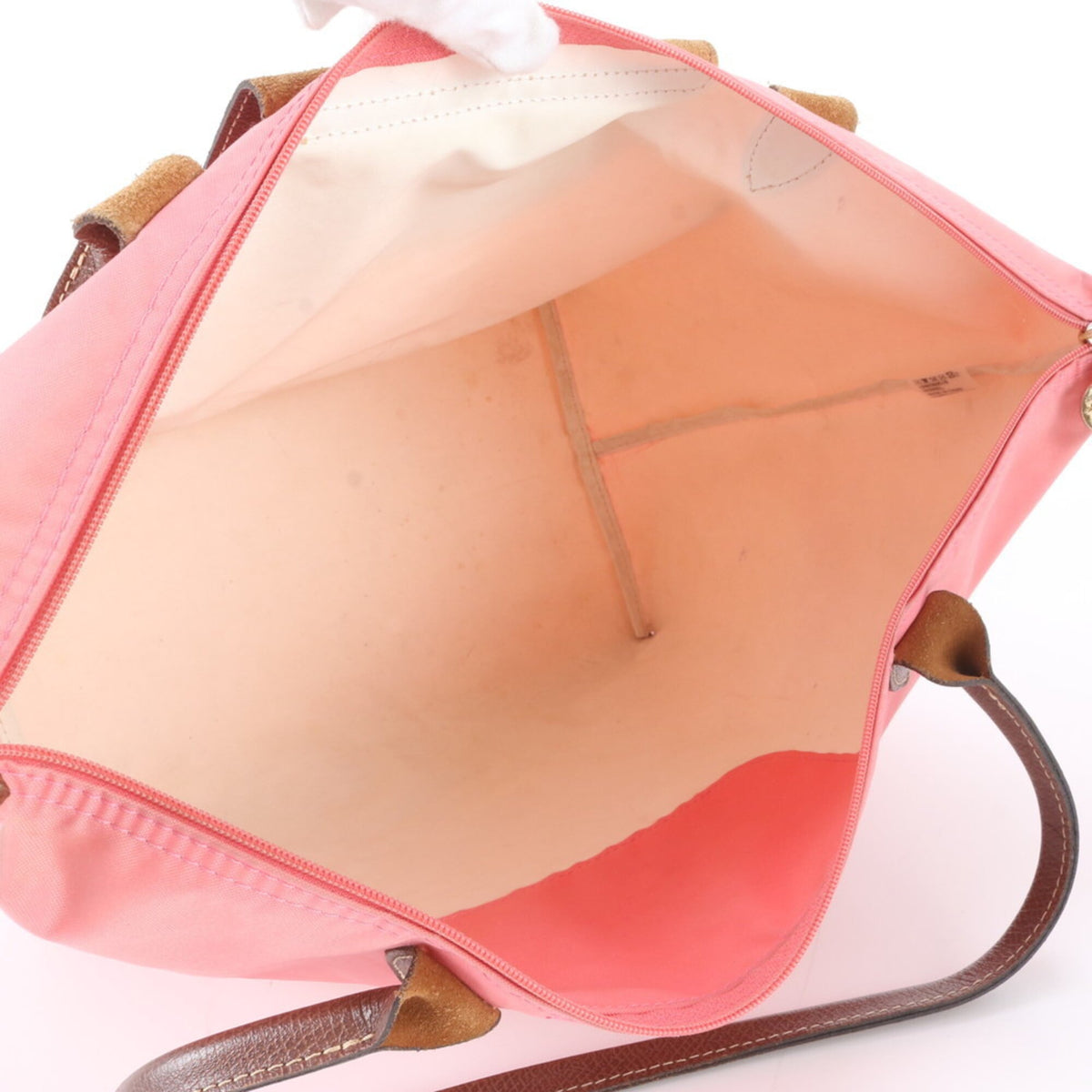 Longchamp Pink Leather Nylon Shoulder Bag Tote Bag (Pre-Owned)