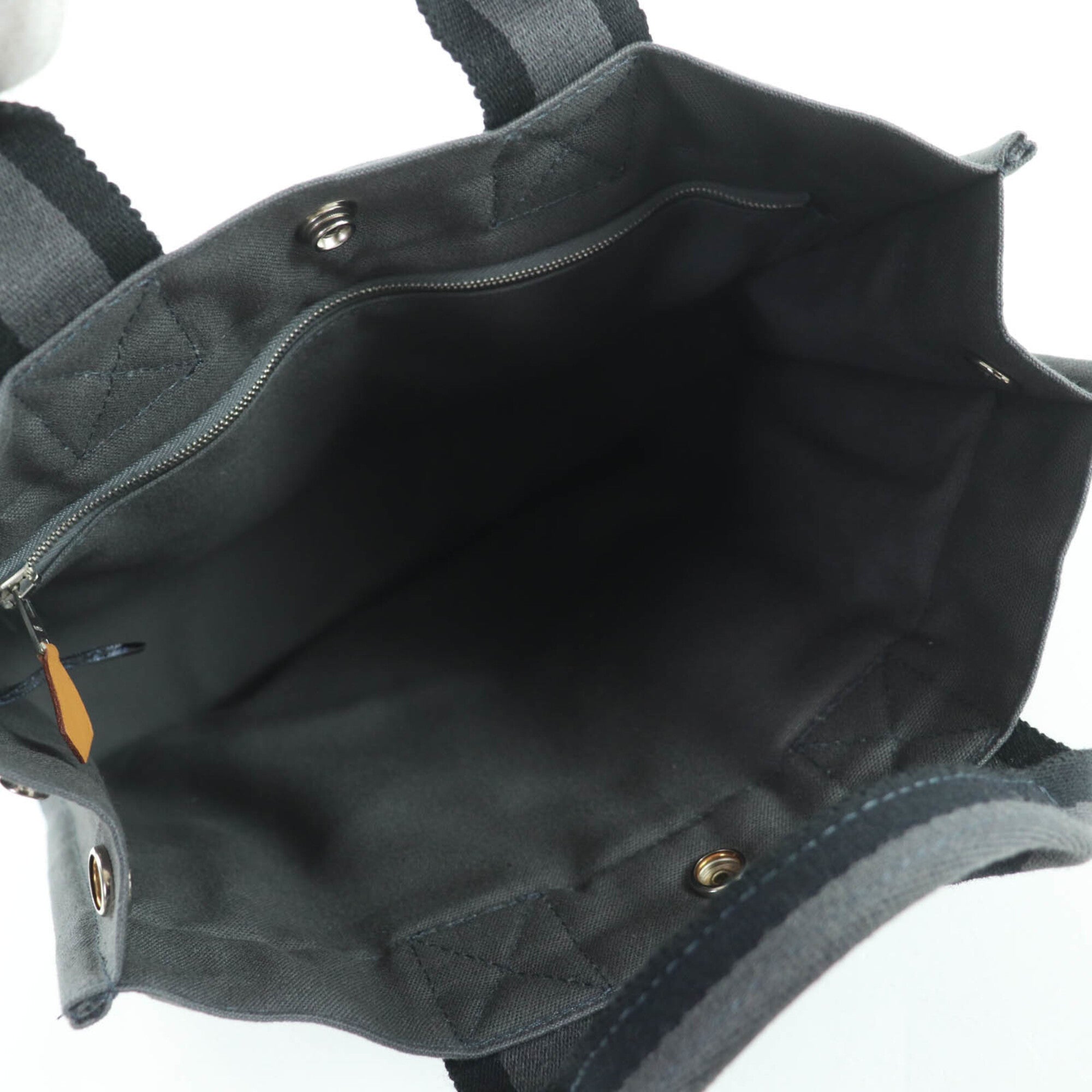 Hermes Fourre Tout Gray Cotton Handbag Tote Bag (Pre-Owned)