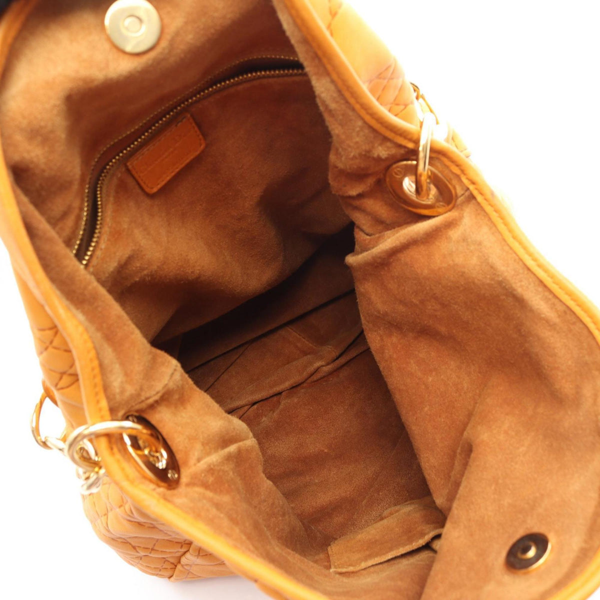 Christian Dior Orange Leather Handbag Shoulder Bag (Pre-Owned)